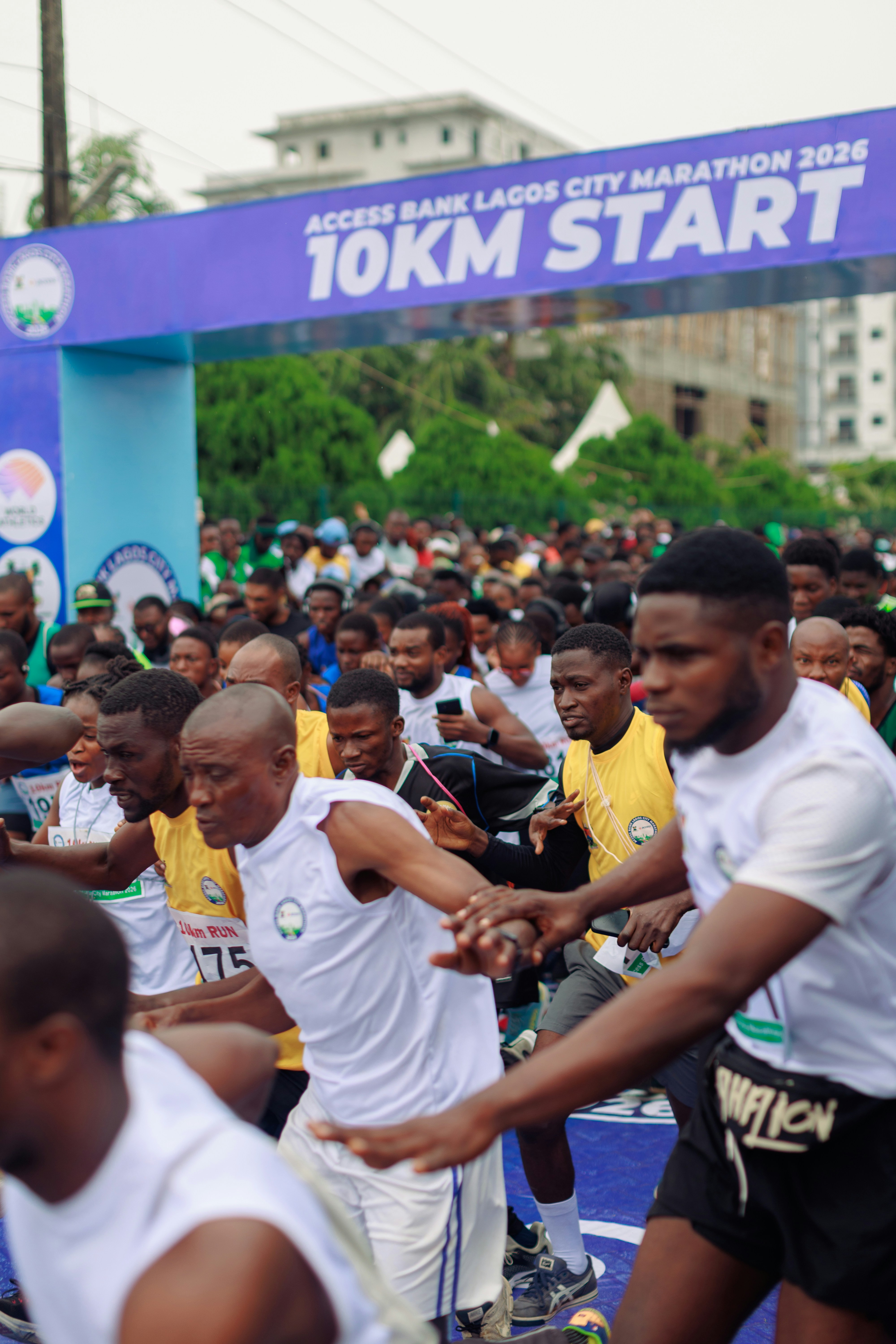 Runners starting the access bank lagos city marathon 10km race.