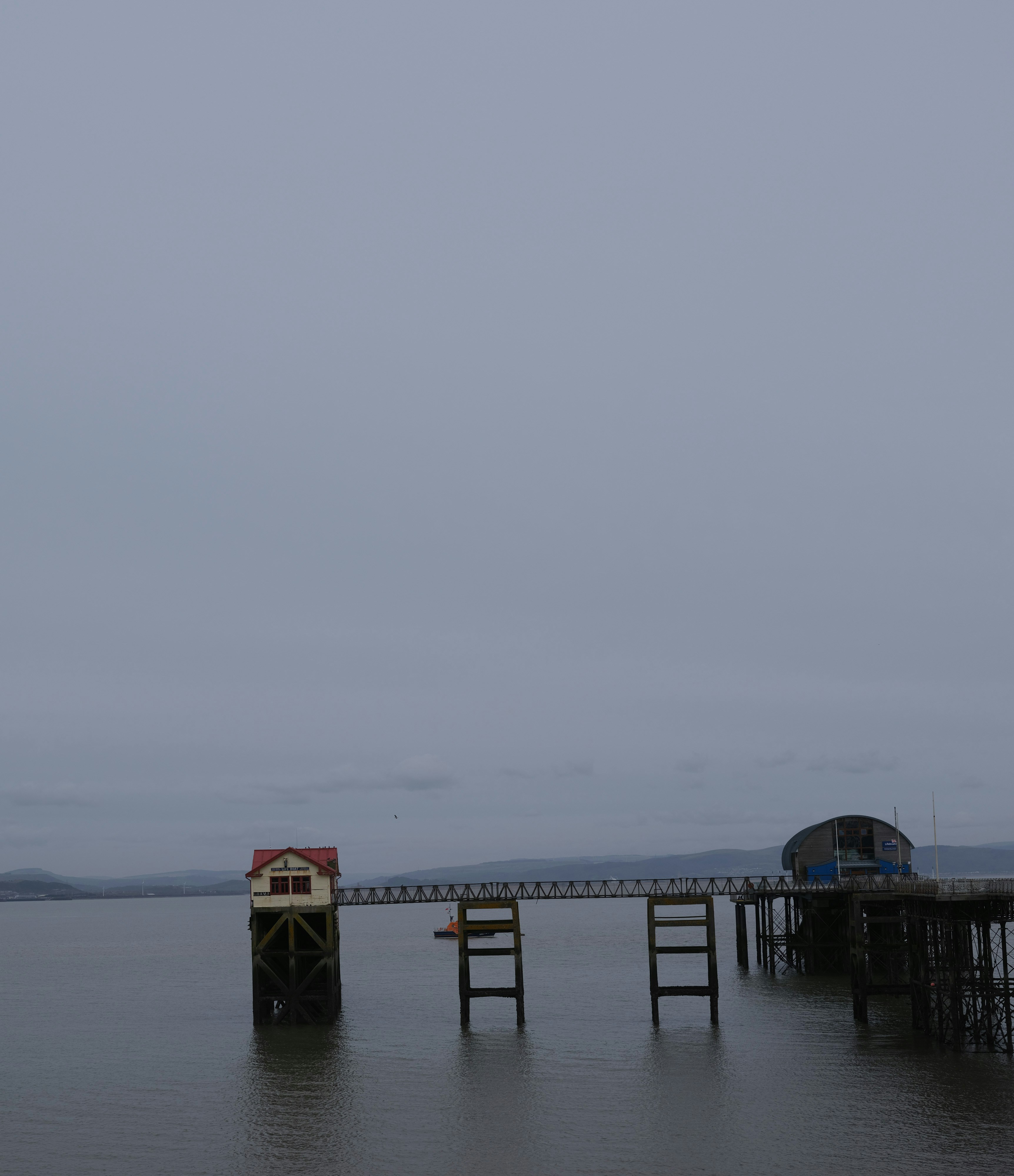 Lifeboat station on stilts over water