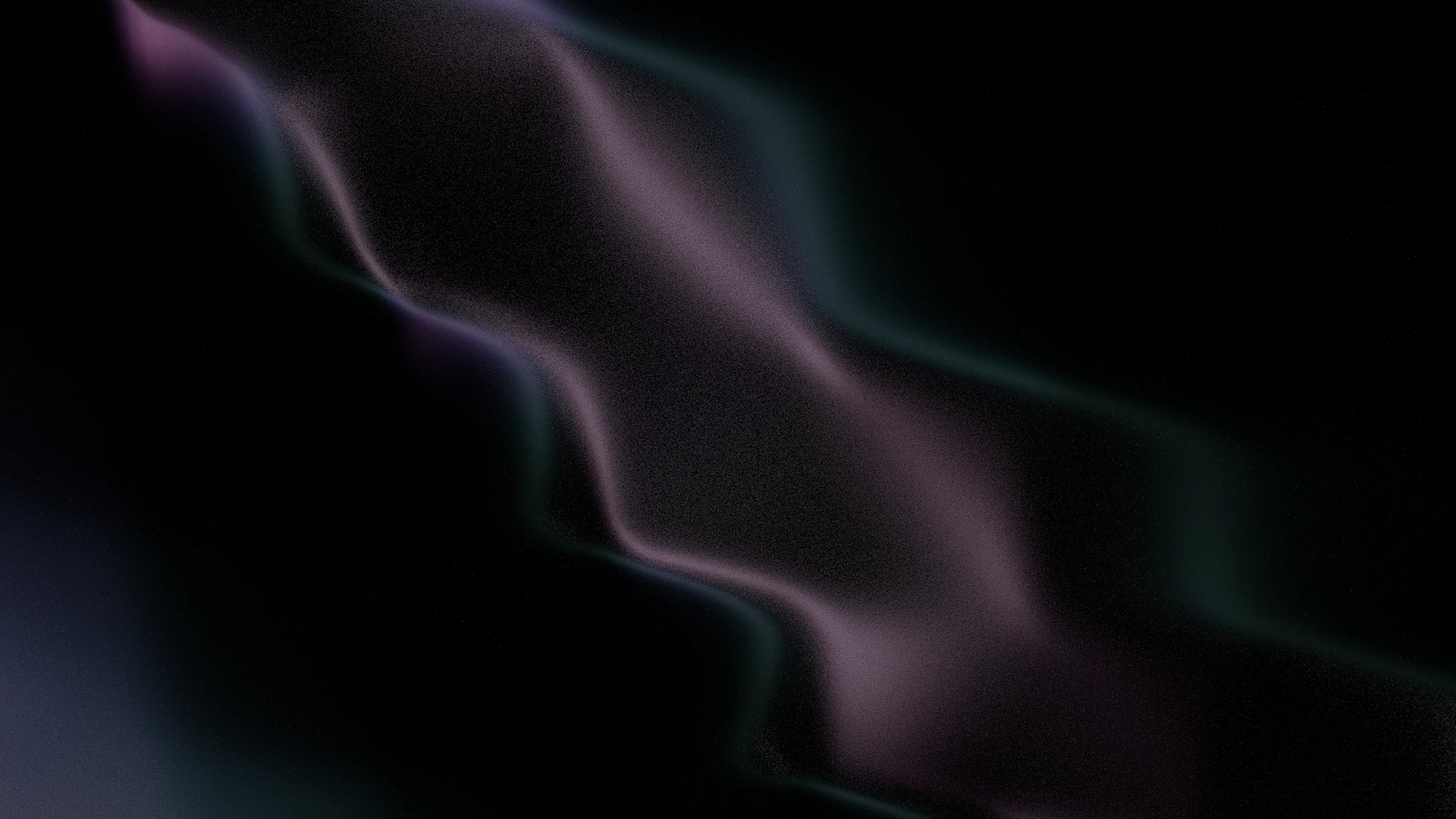 Abstract flowing purple and green light on black background