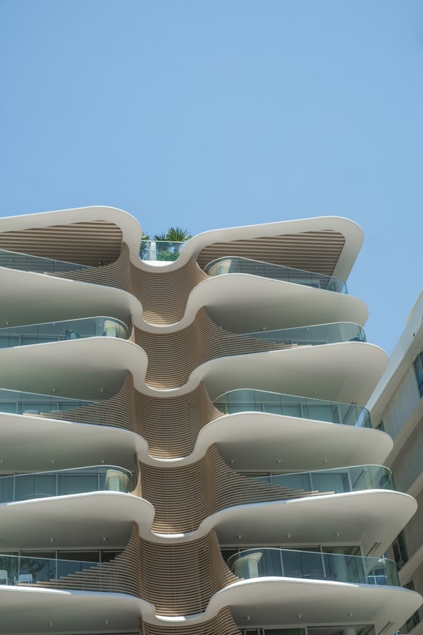 Apartment building with curved balconies