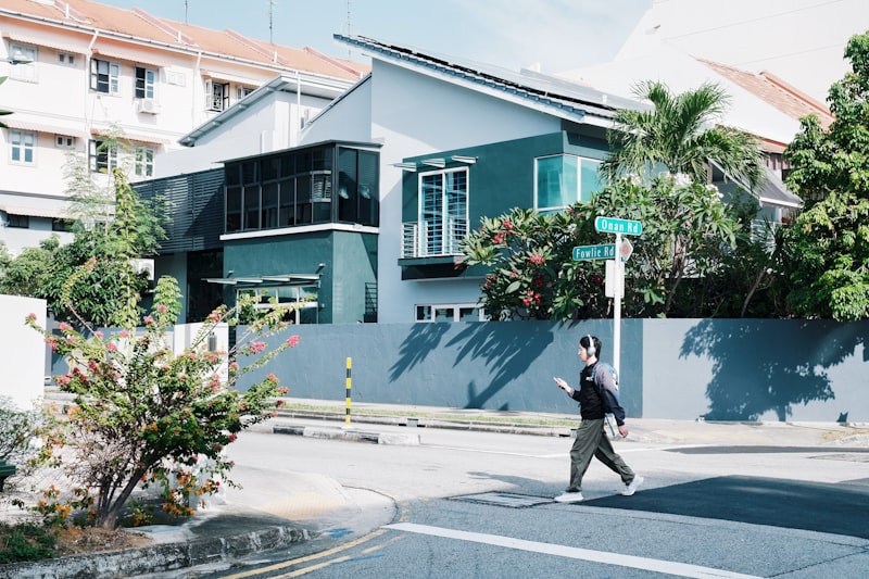 Modern Singapore landed house on a suburban street
