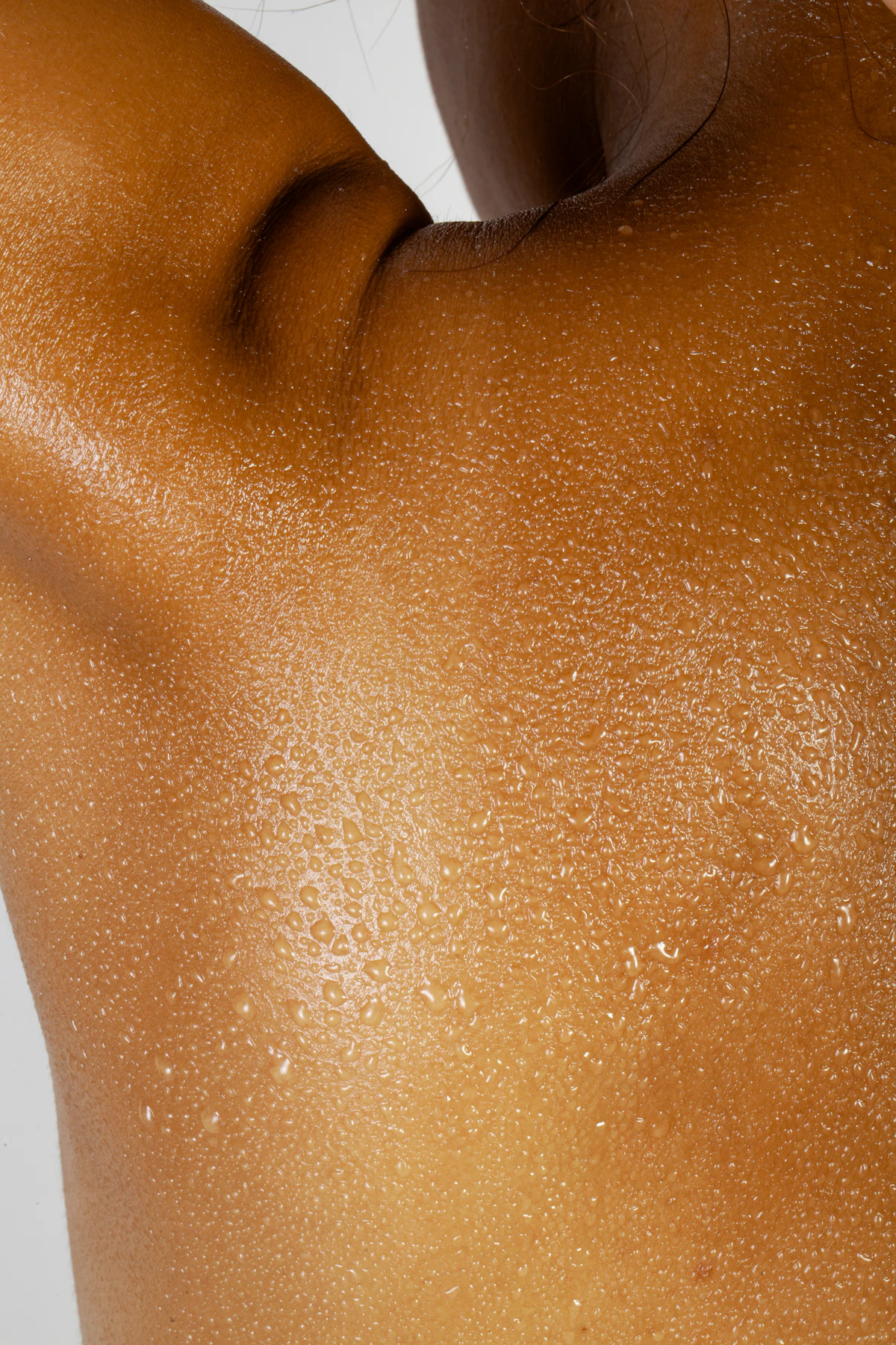 Close-up macro view of skin texture, representing viral skin growth assessment