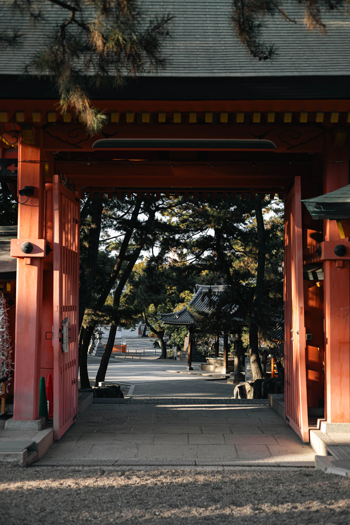 Quiet shrine pathway in Osaka, Japan