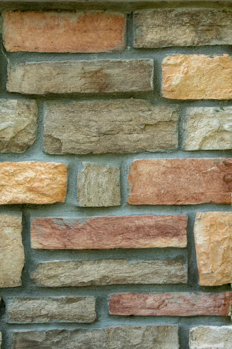 Rustic stone wall with varied colors