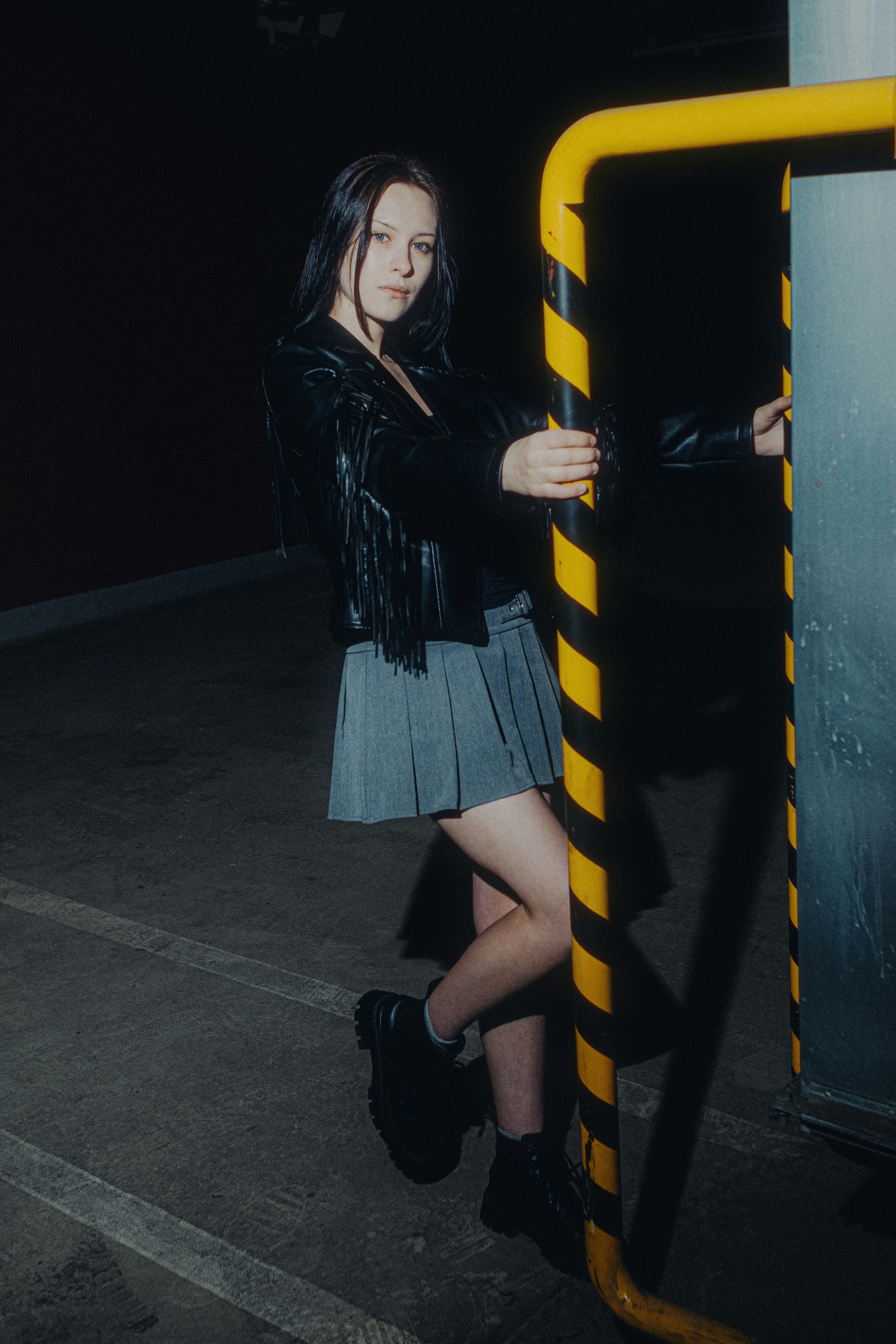 Black leather jacket Bershka