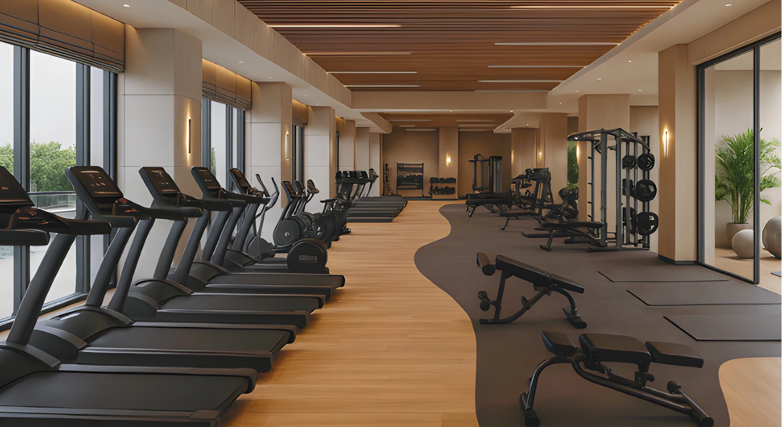 Fitness studio flooring
