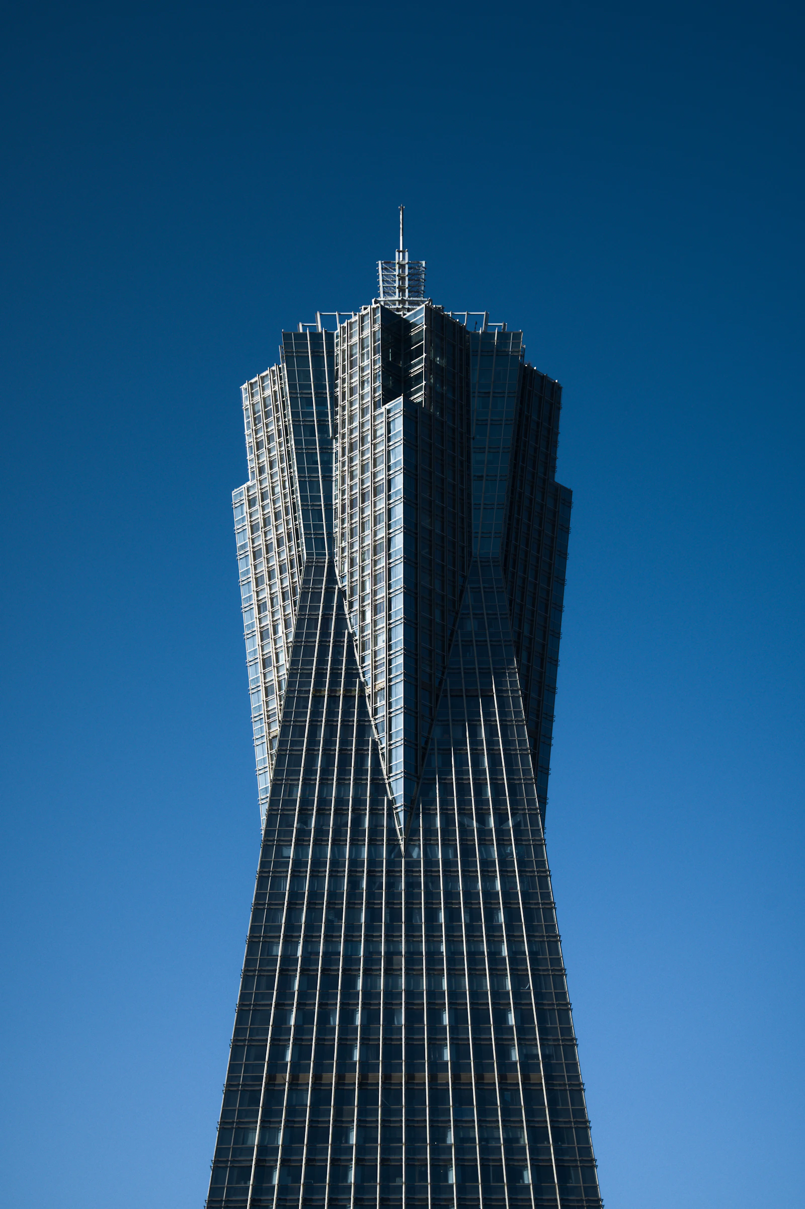 Contemporary tower with a rhythmic sculptural facade