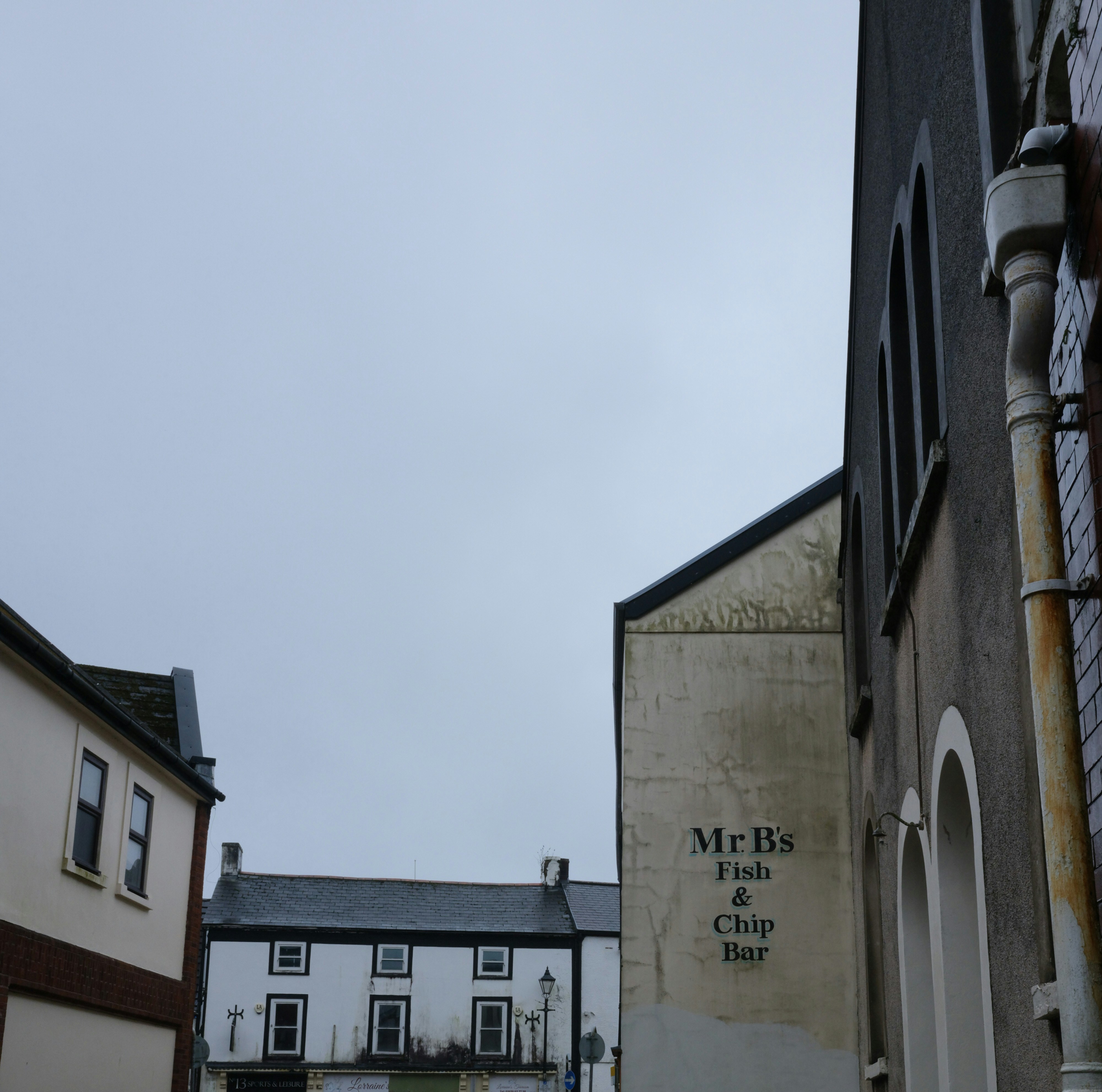 Mr bs fish & chip bar on a cloudy day