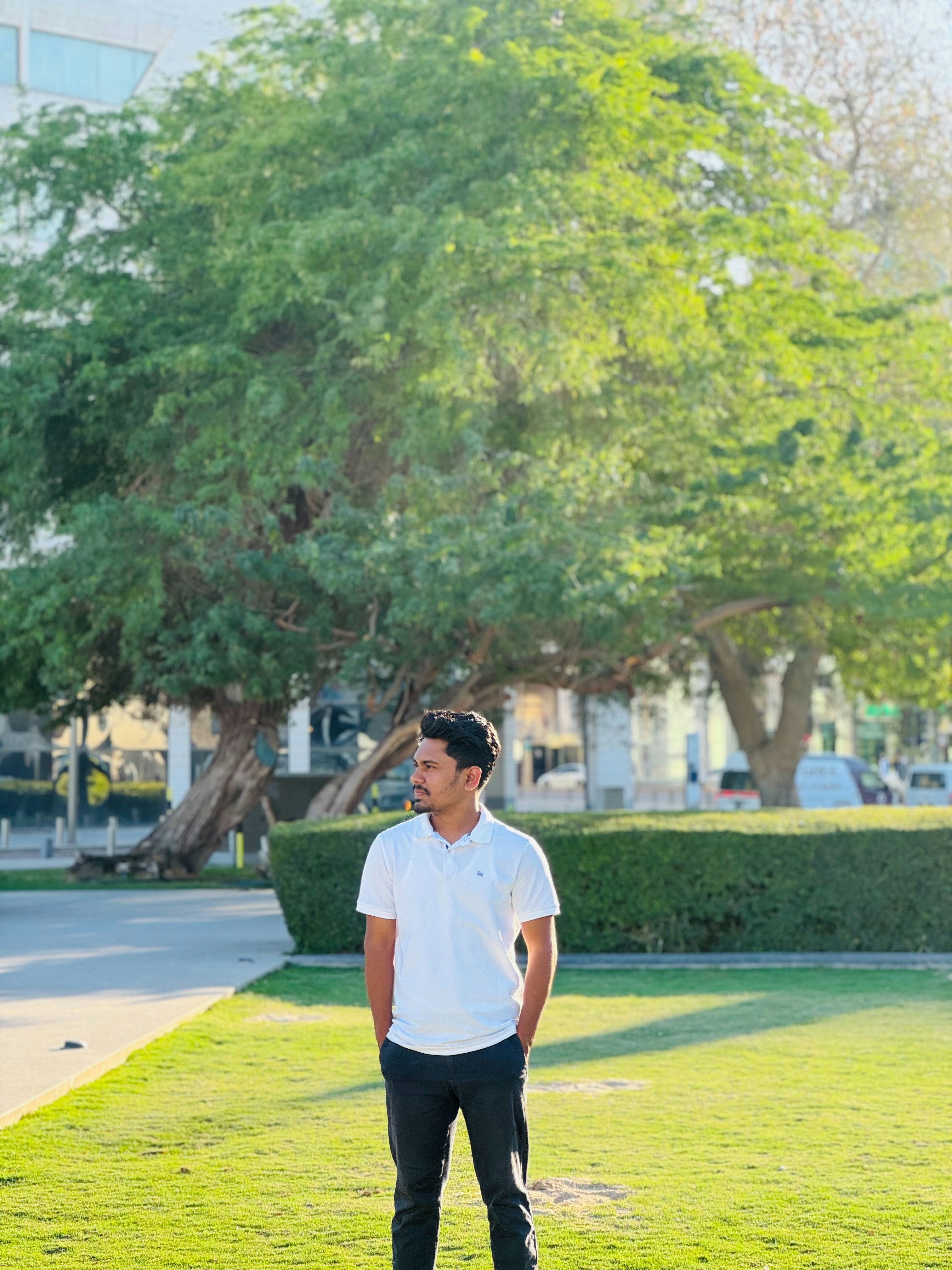 Confident professional walking outdoors