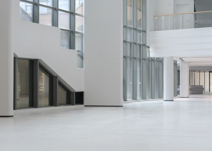 Modern uPVC windows with large clear glazing in a bright contemporary space
