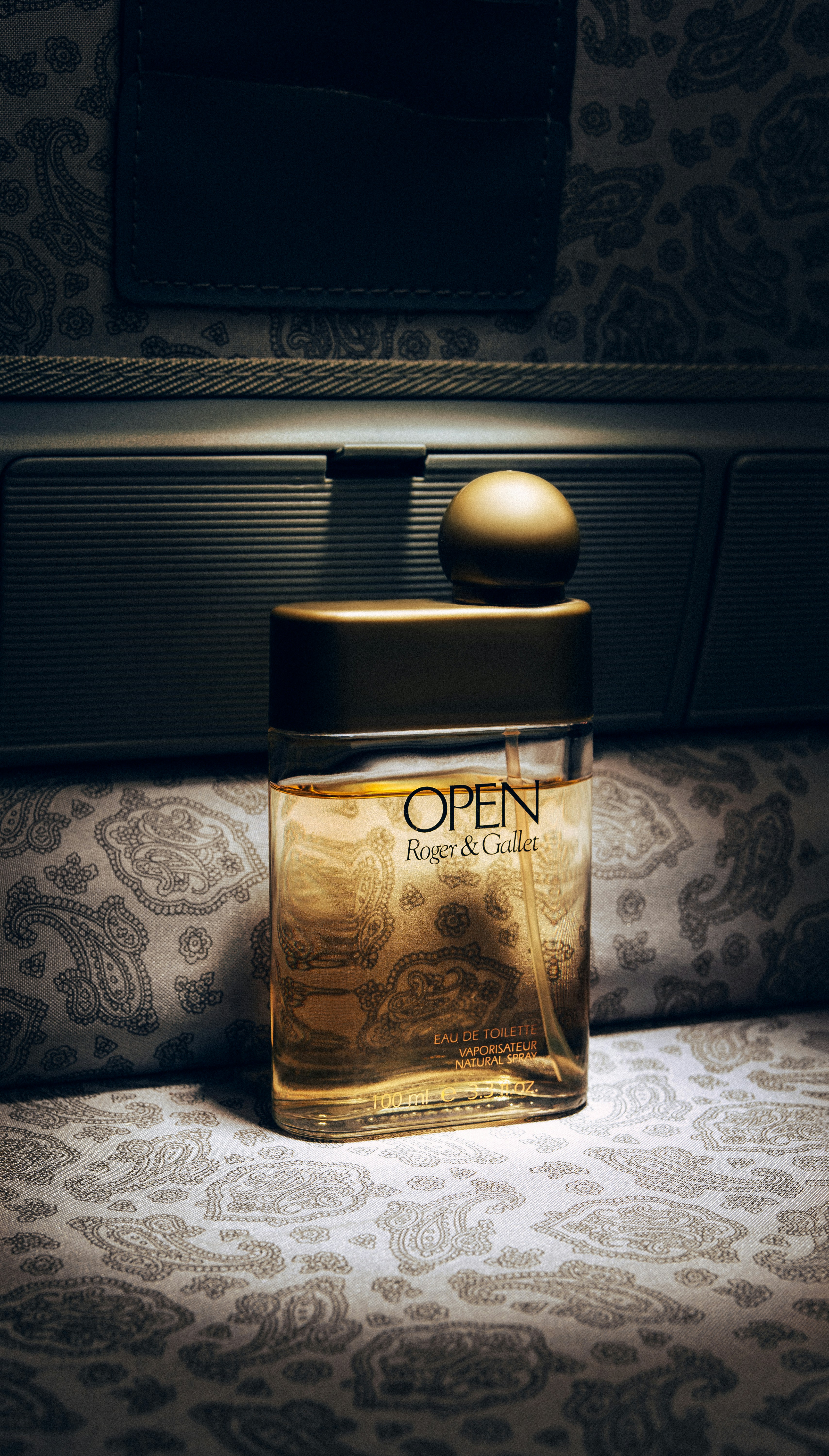 A bottle of "open" roger & gallet perfume