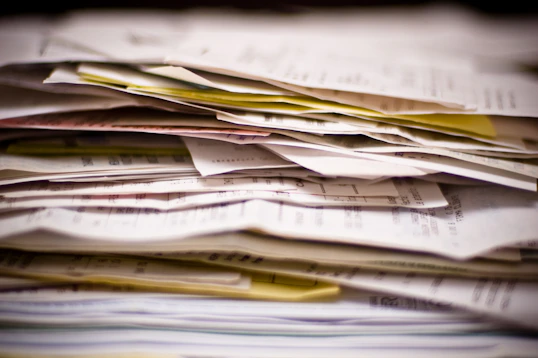 A close-up of a audit-ready receipts.