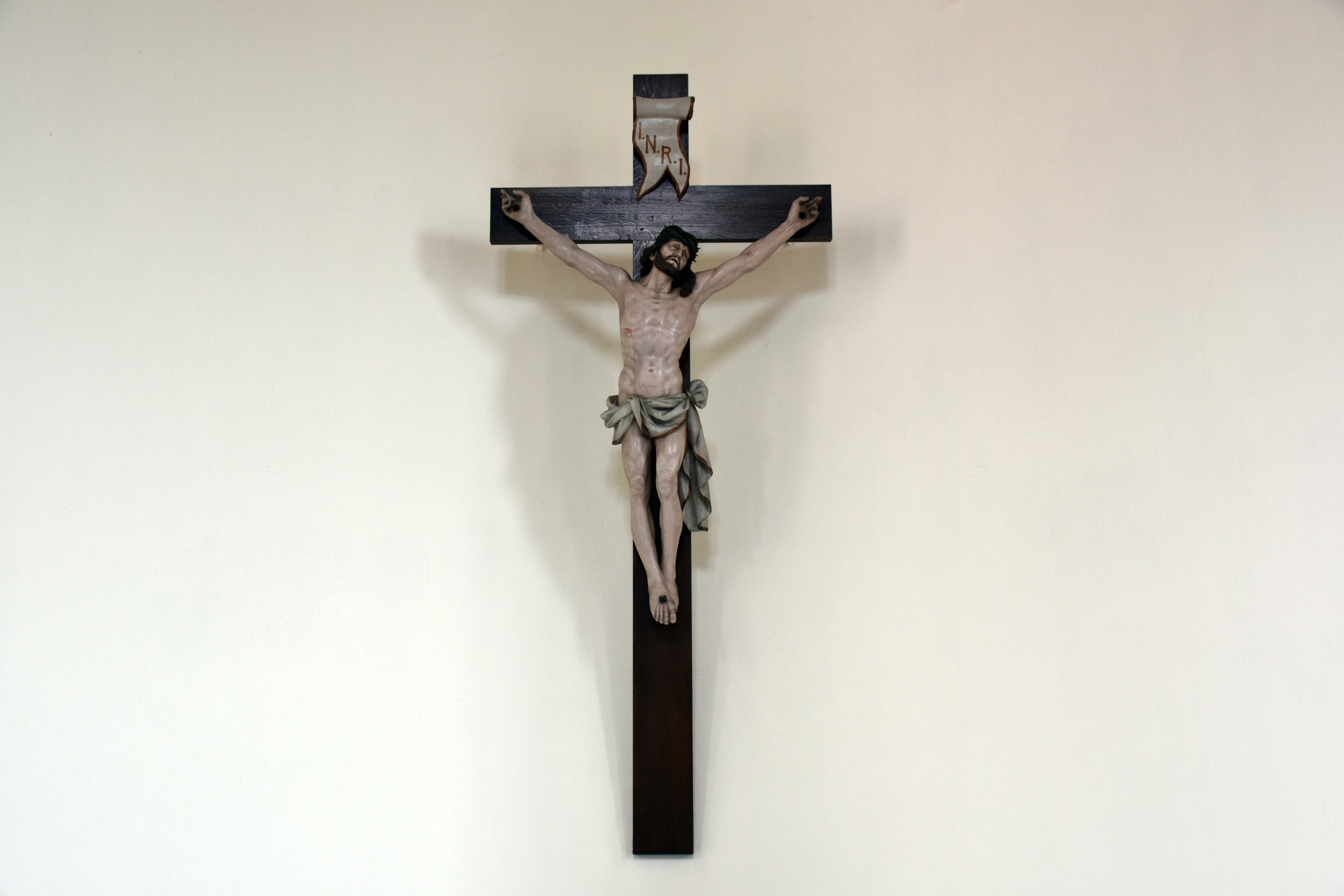 Crucifixion of jesus christ on a wooden cross