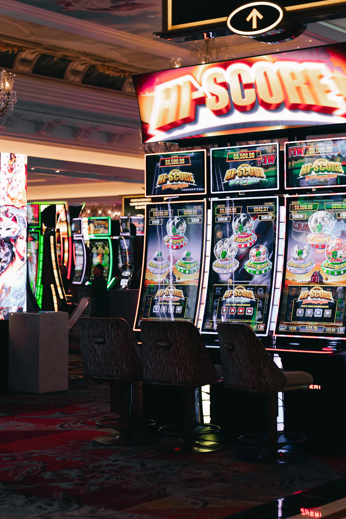Row of slot machines