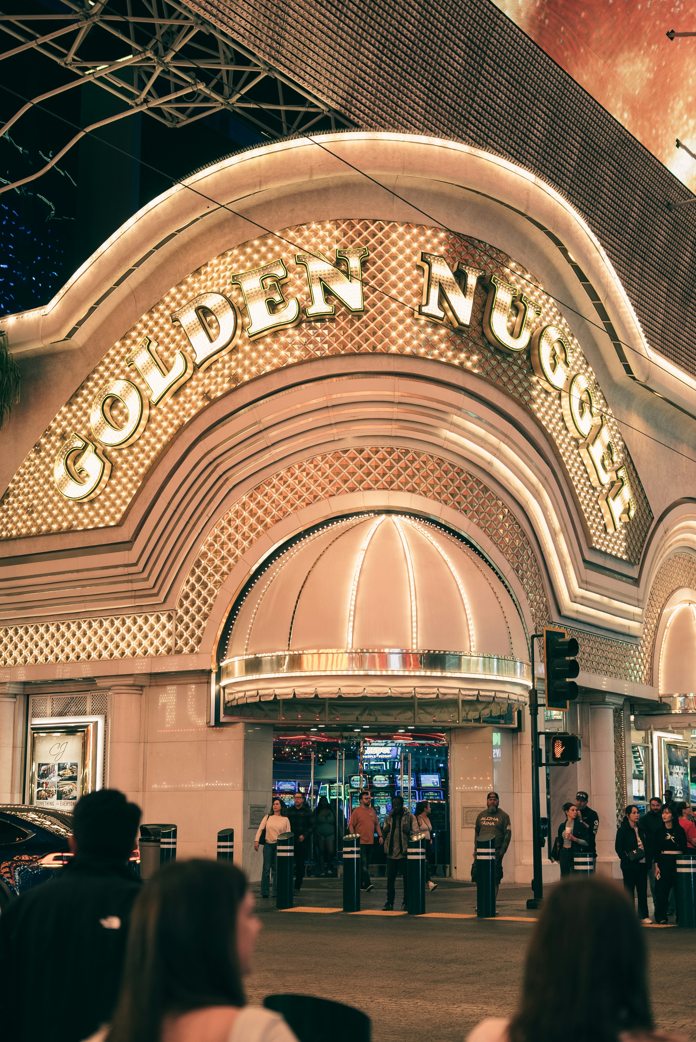 Casino entrance with vibrant LED signage