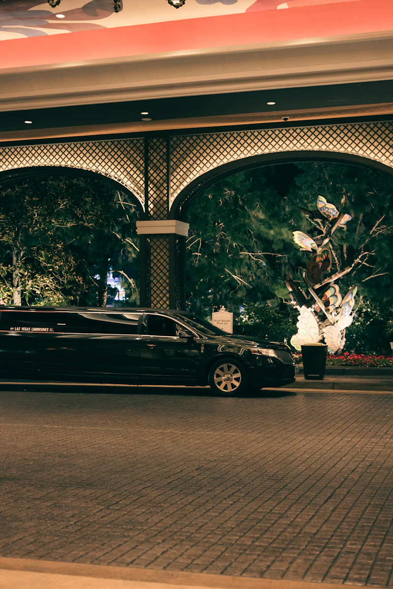 Chauffeured car waiting at the entrance