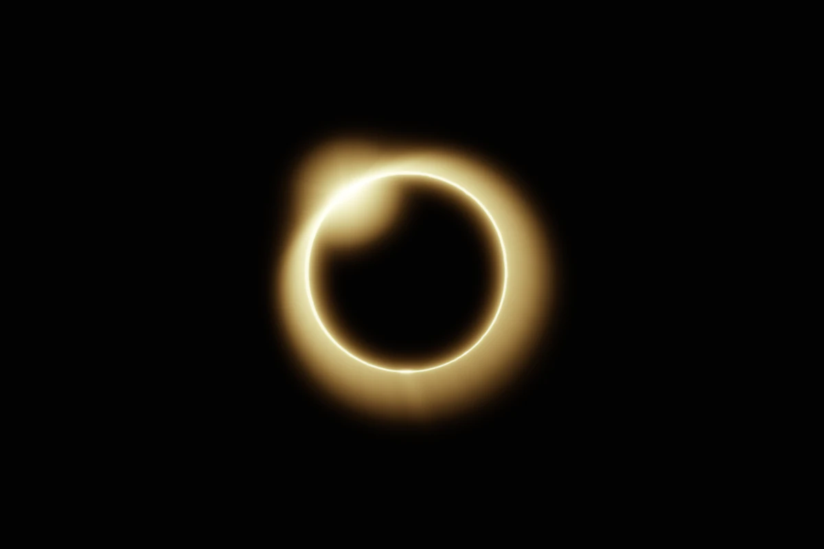 An annular solar eclipse, the ring of fire in the sky