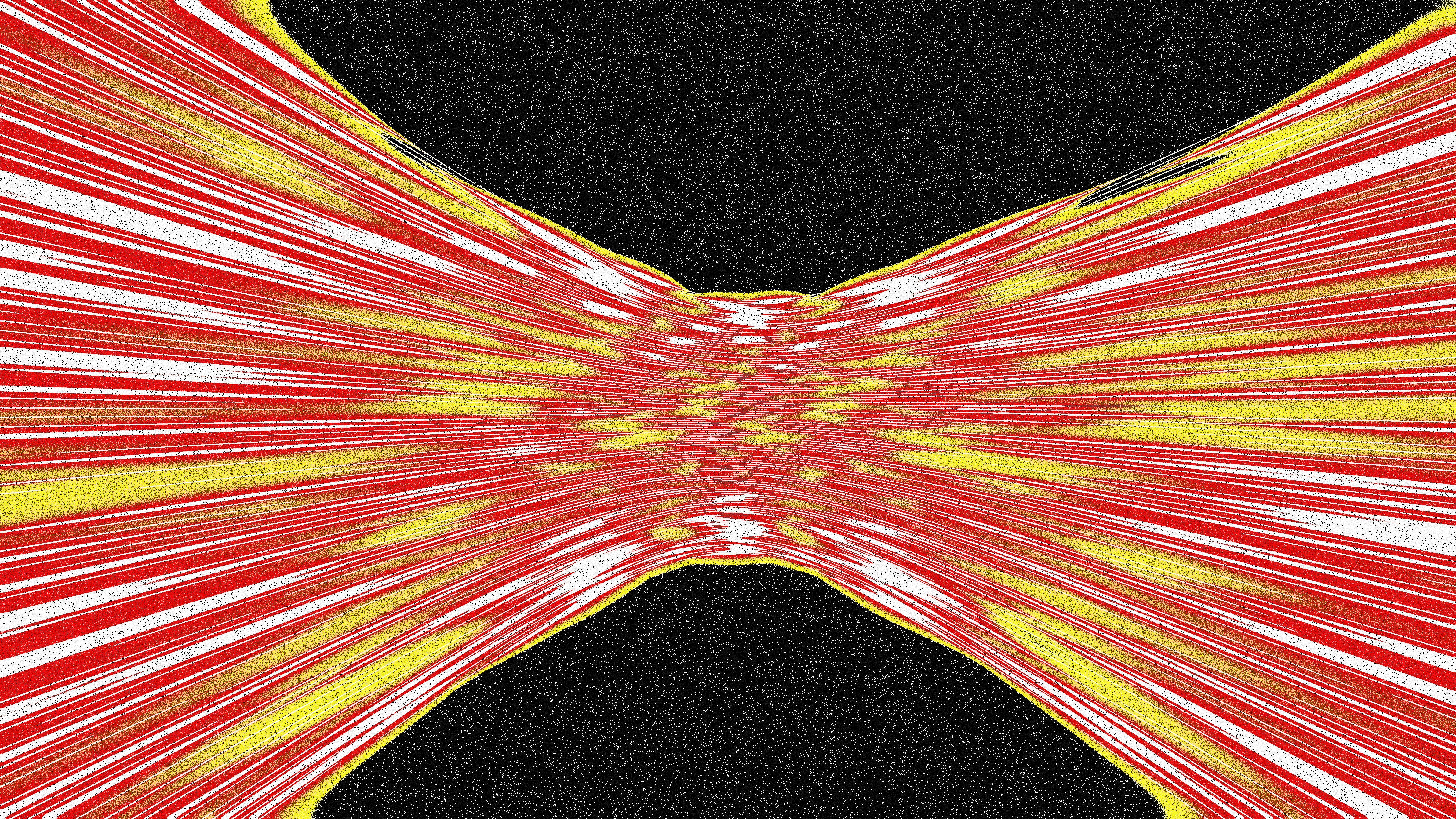 Abstract explosion of red and yellow lines