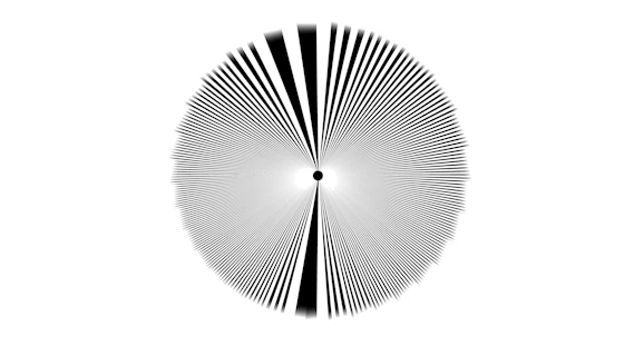 Abstract circular pattern with radiating black and white lines