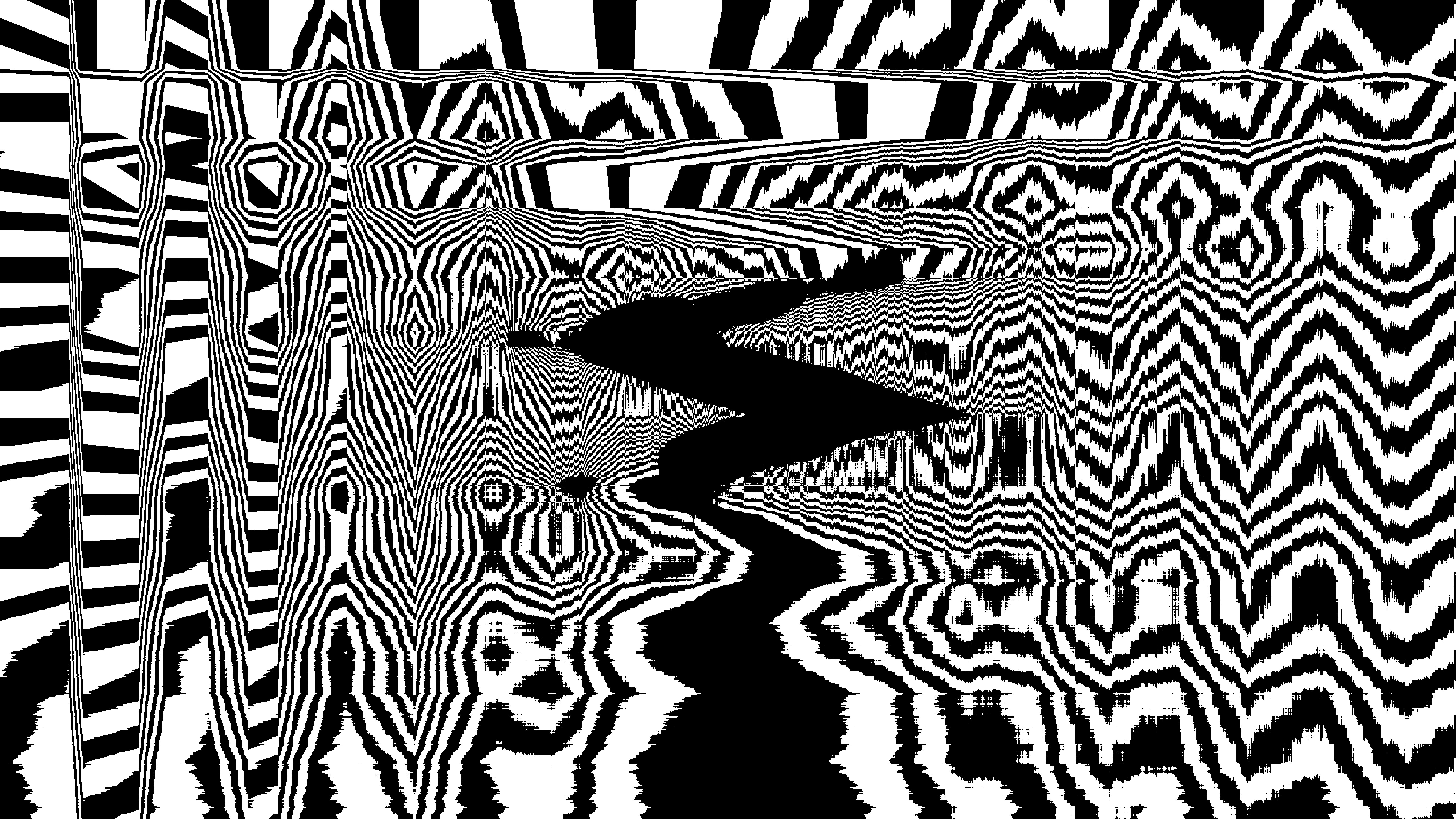 Abstract black and white wavy pattern