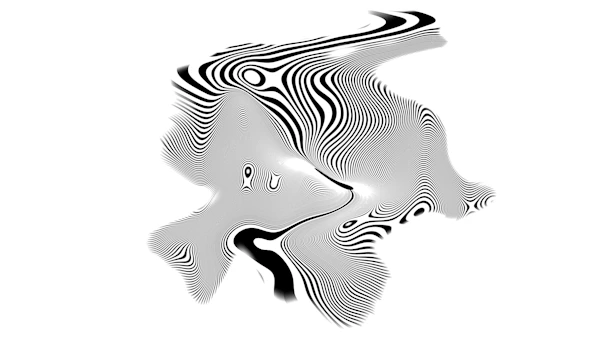 Abstract black and white wavy lines on white background