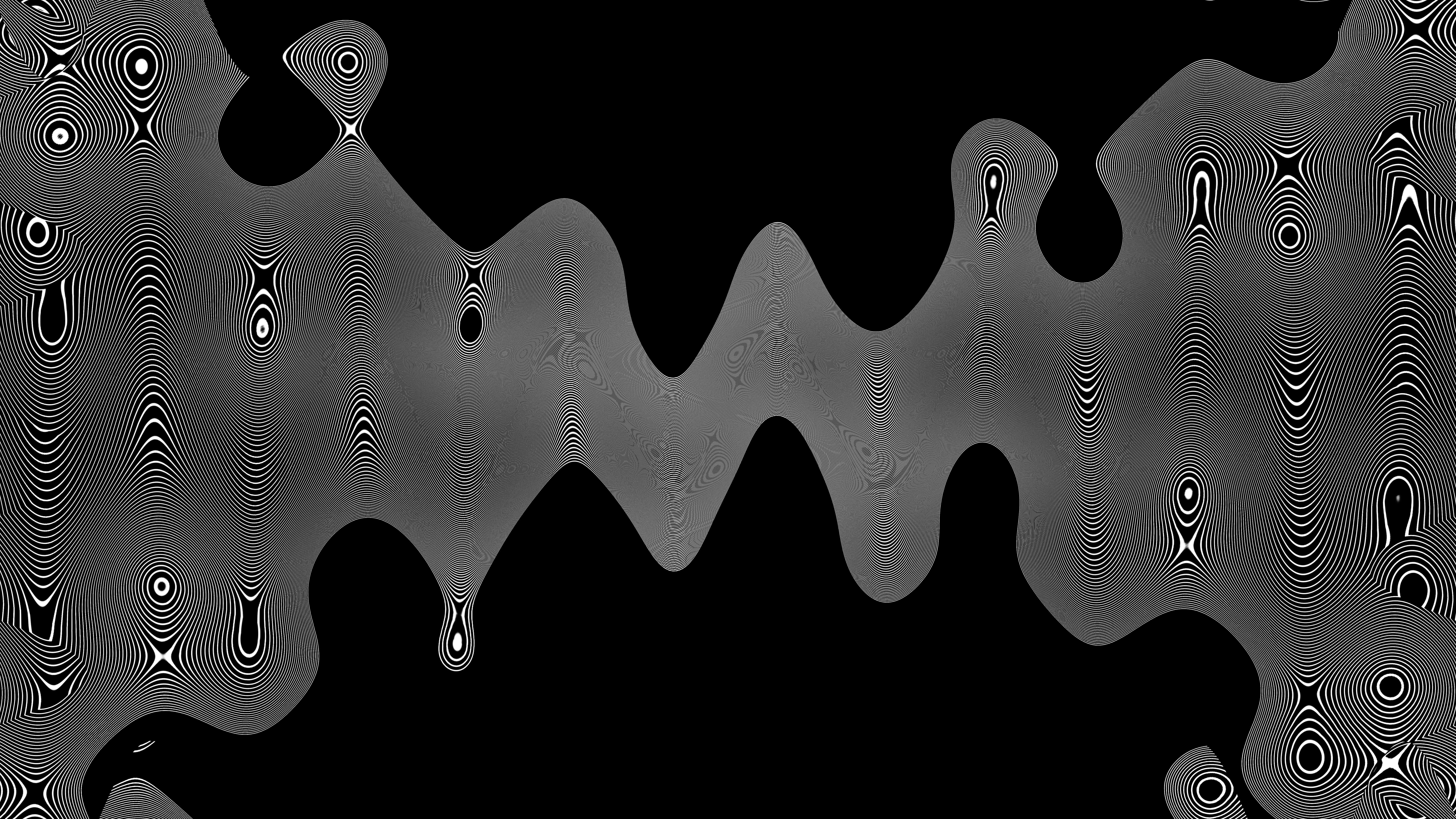 Abstract grayscale wavy pattern on black background photo – Free ...