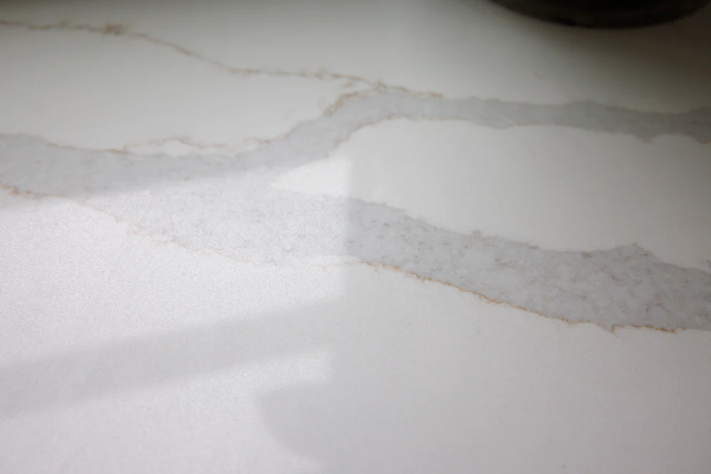 Close-up of a quartz countertop surface
