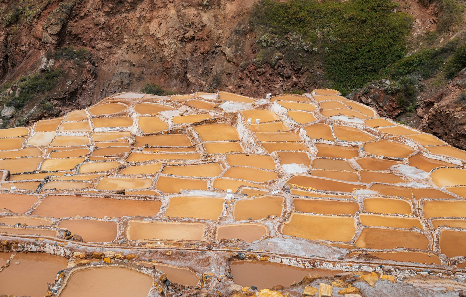 Terraced salt evaporation pools at Maras in the Sacred Valley