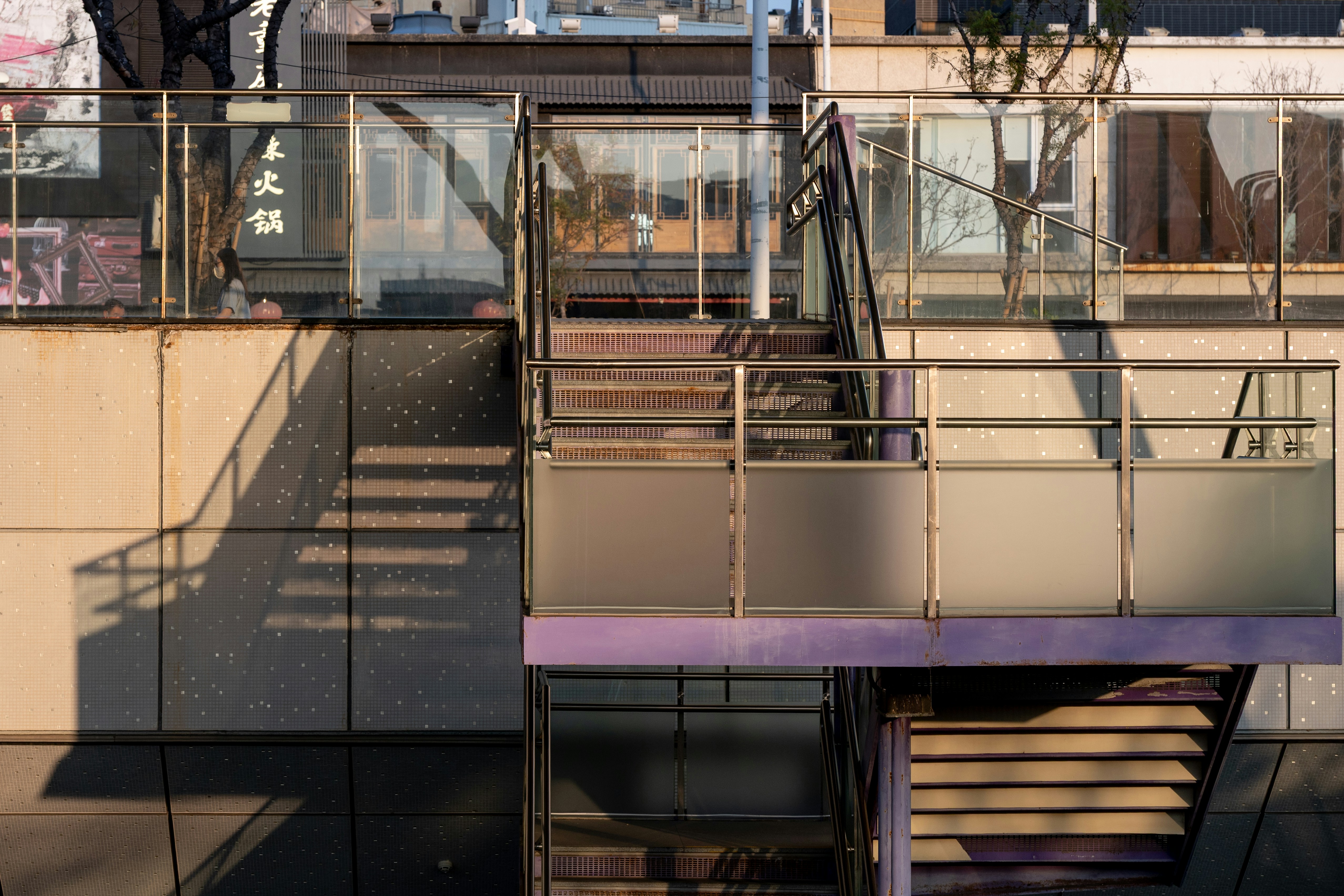 Exterior stairs and balconies on a building
