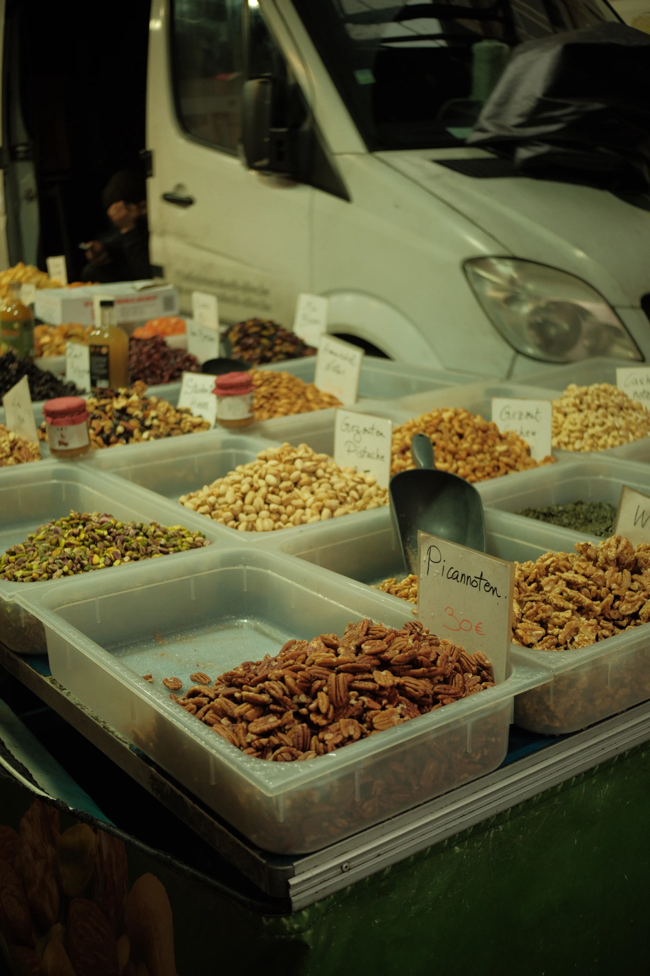 Nuts and dried fruit arranged as convenient pantry snacks
