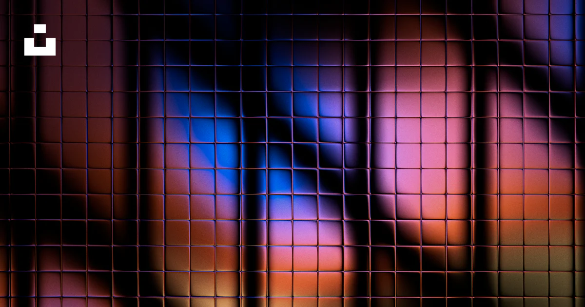 Abstract grid pattern with colorful blurred lights behind photo – Free ...