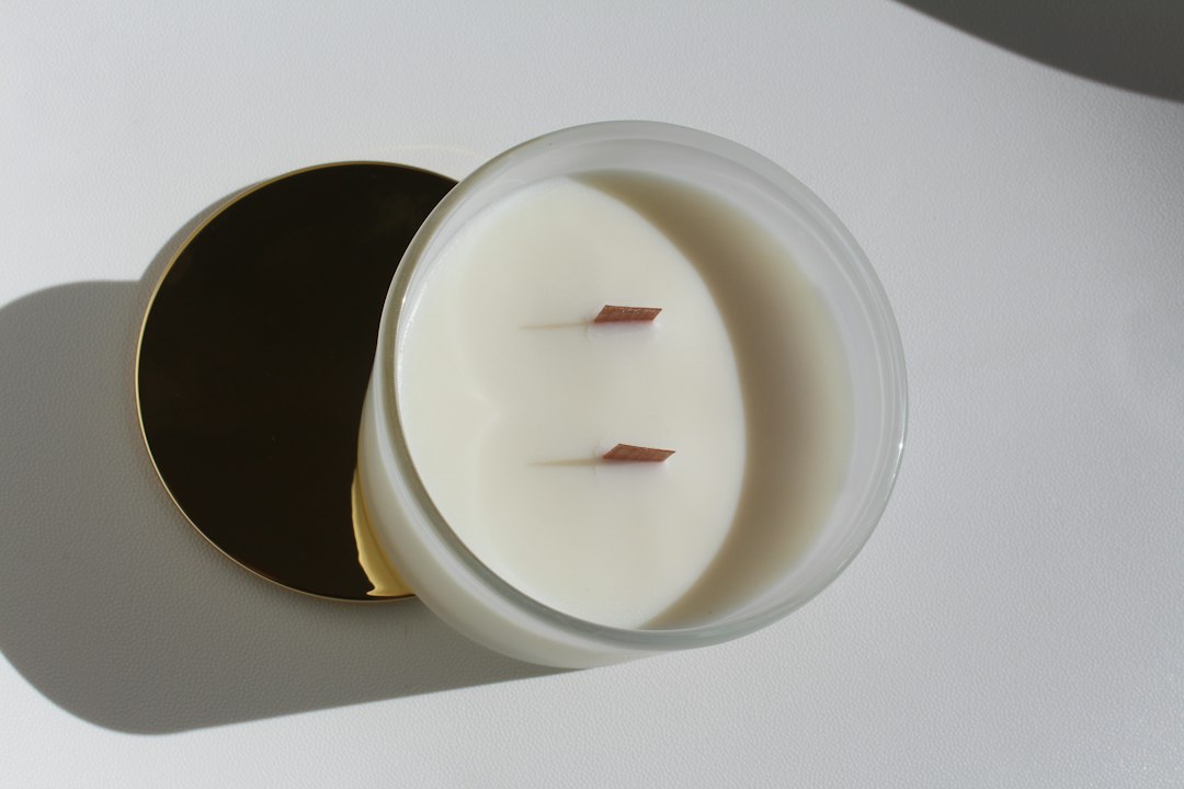 scented candle set closeup