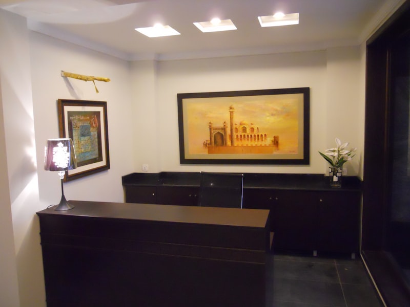 Reception desk with minimal decor