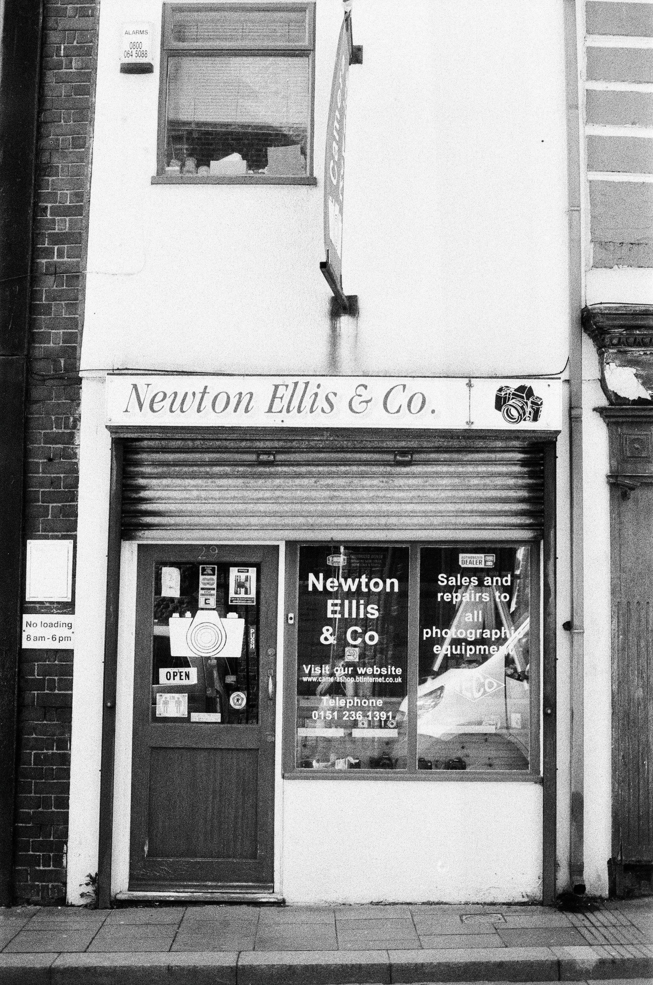 Newton ellis & co. camera shop storefront.