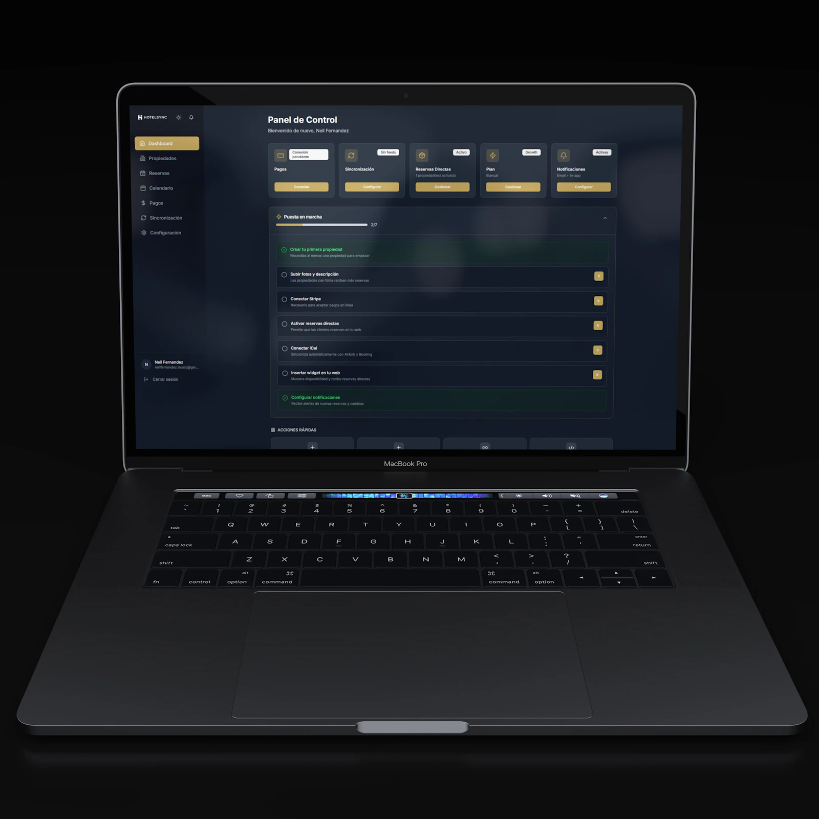 Software dashboard on a laptop