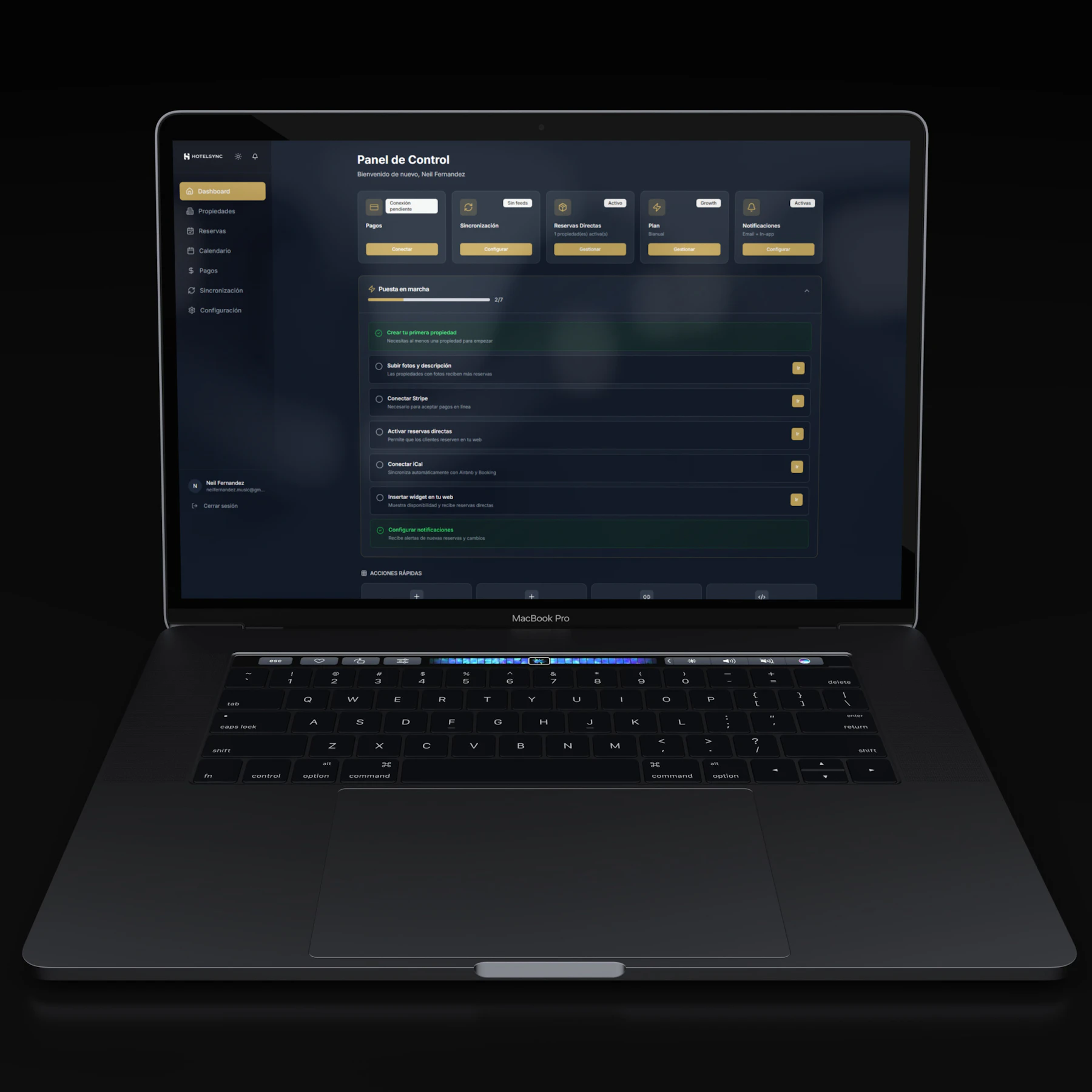 Digital dashboard on laptop screen