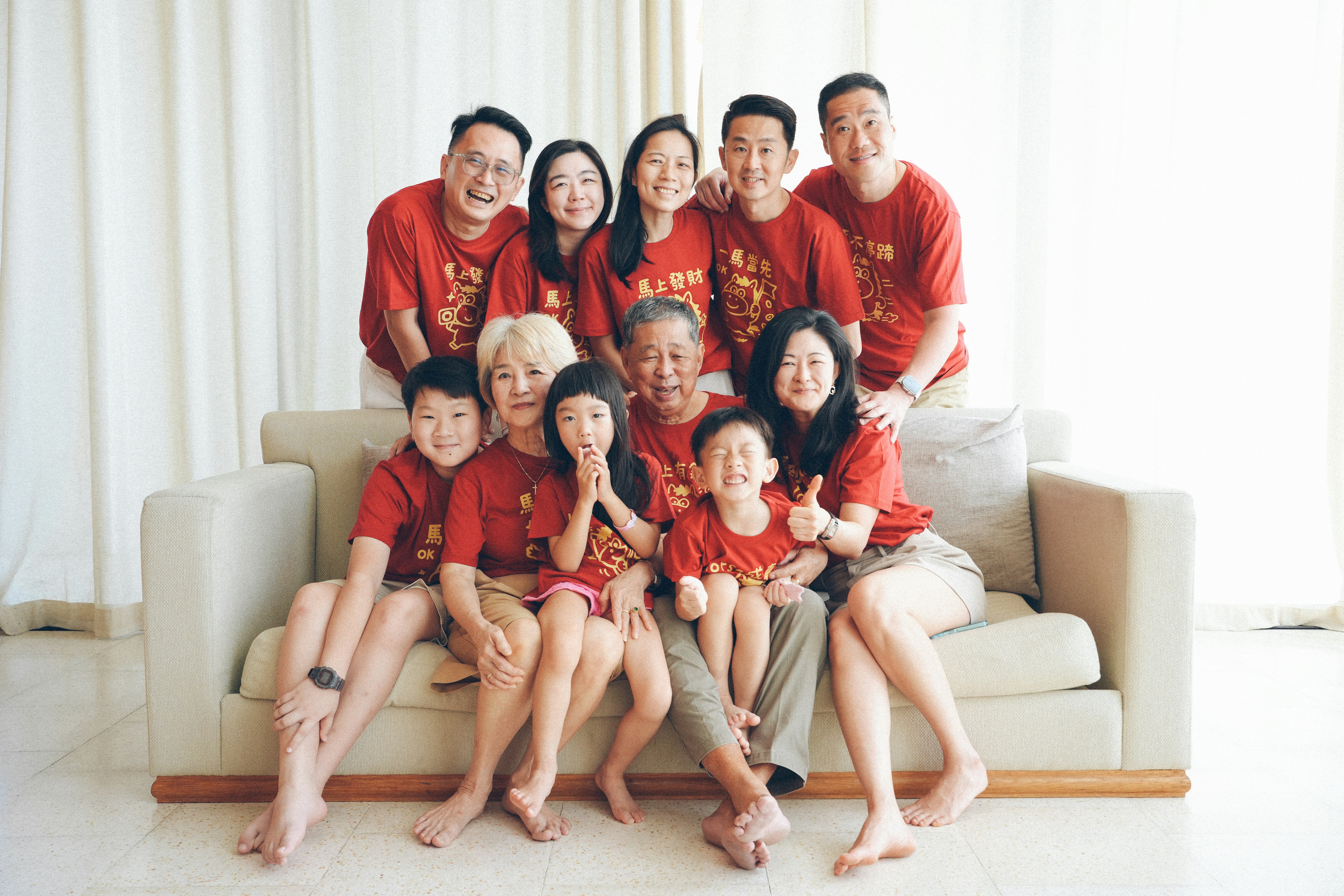 A large family posing for a group portrait