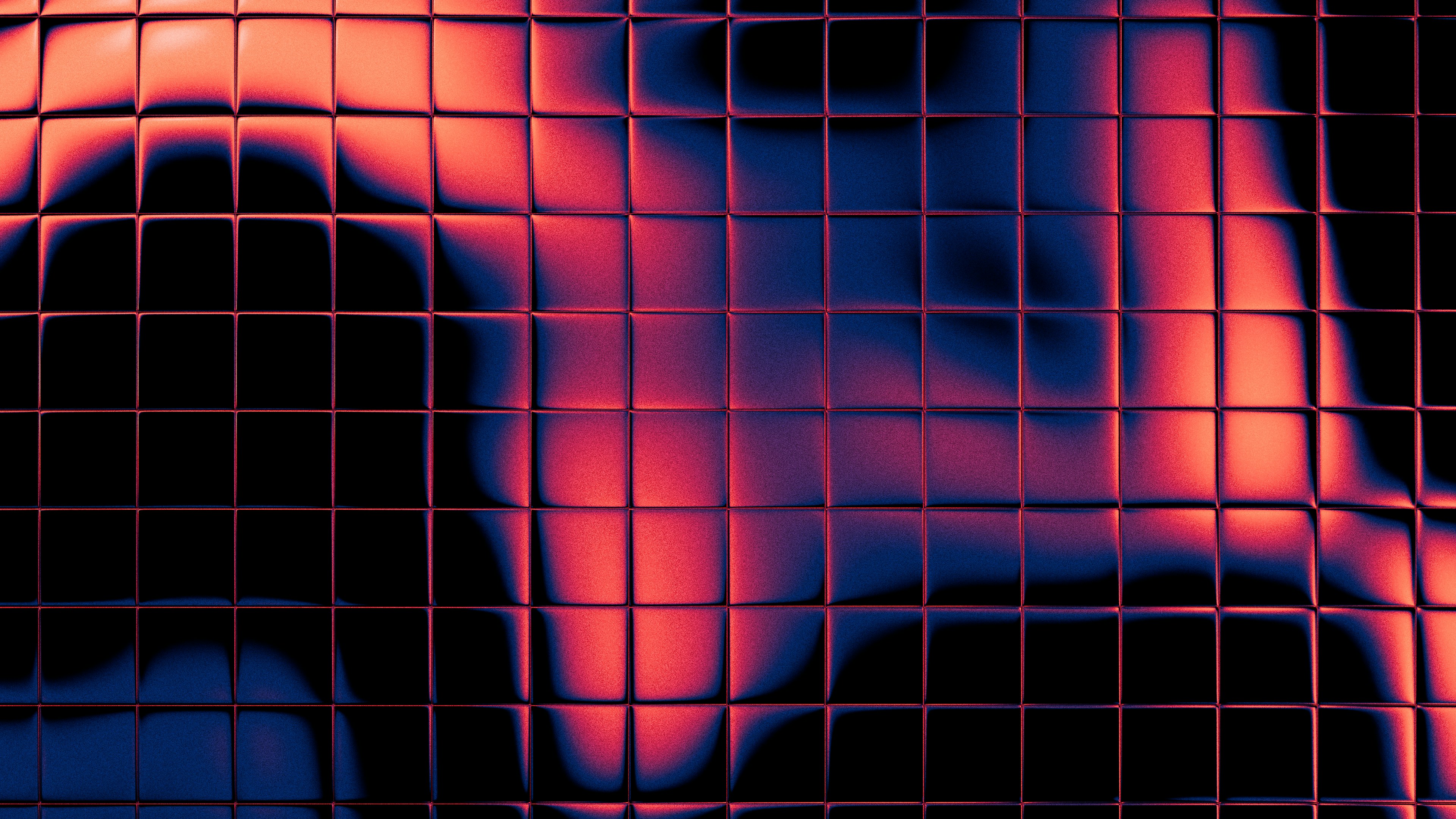 Abstract grid pattern with red and blue light