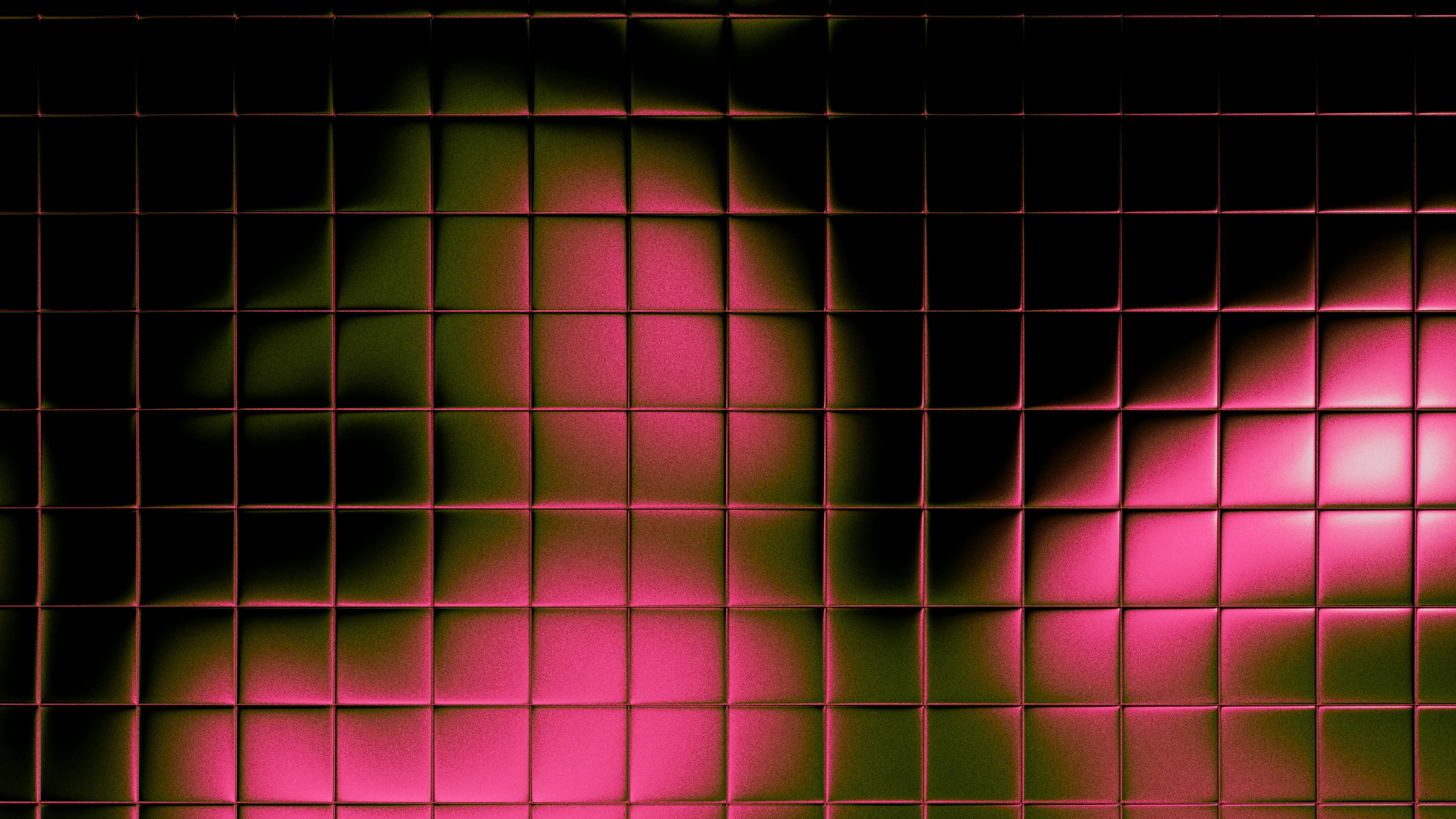 Abstract grid pattern with pink and green hues
