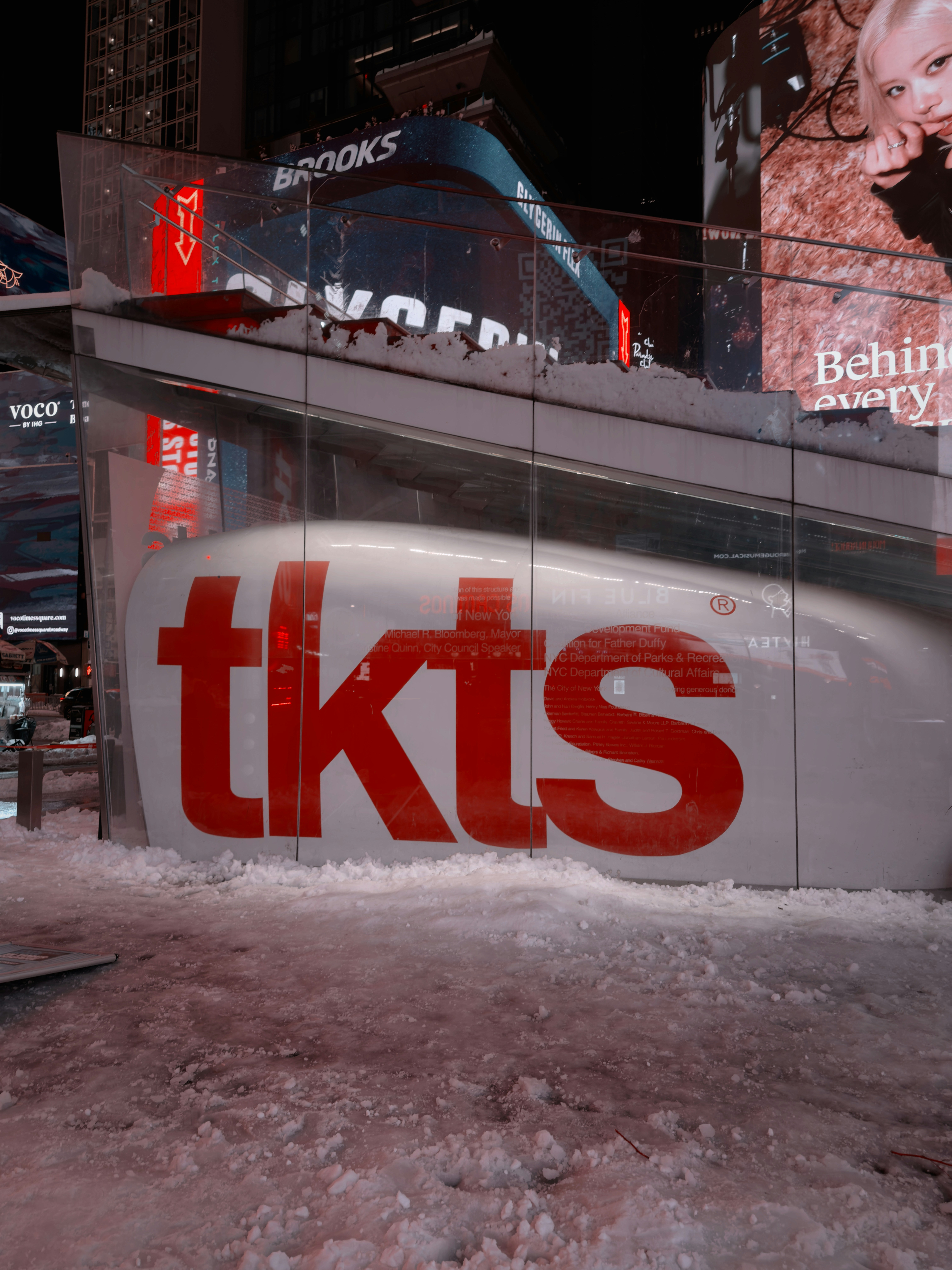 Tkts sign in times square at night