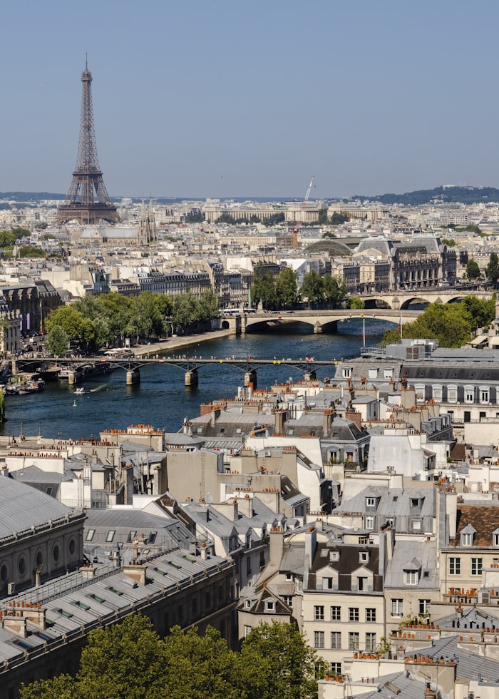 Panoramic view of Paris with the Eiffel Tower
