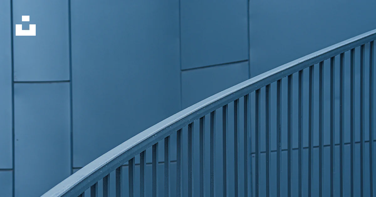 Textured Railing Modern metal staircase with textured railing and wall photo – Free ...