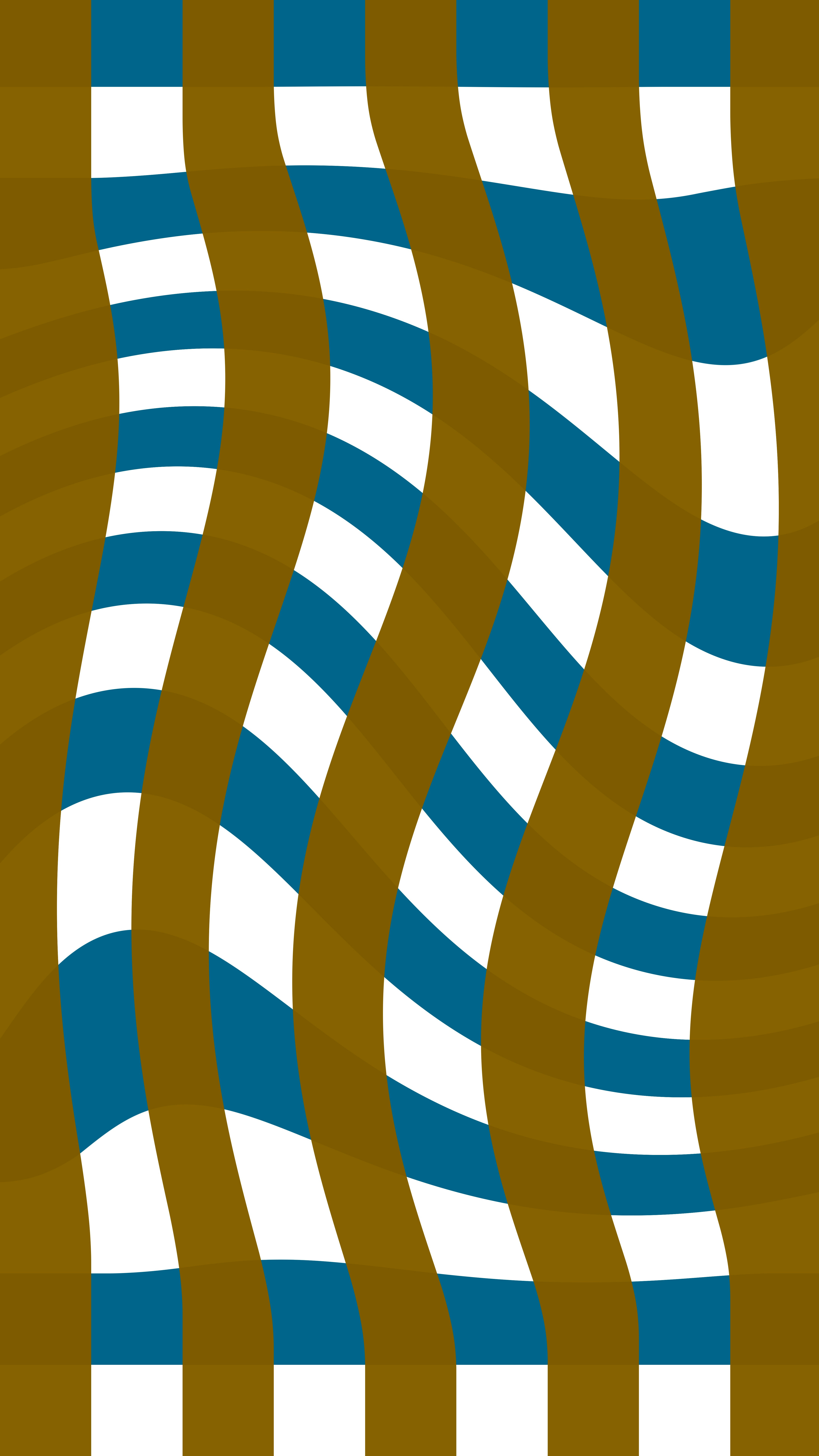 Wavy brown and blue stripes with white accents