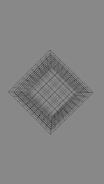 Wireframe diamond shape on gray background