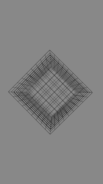 Wireframe diamond shape on gray background