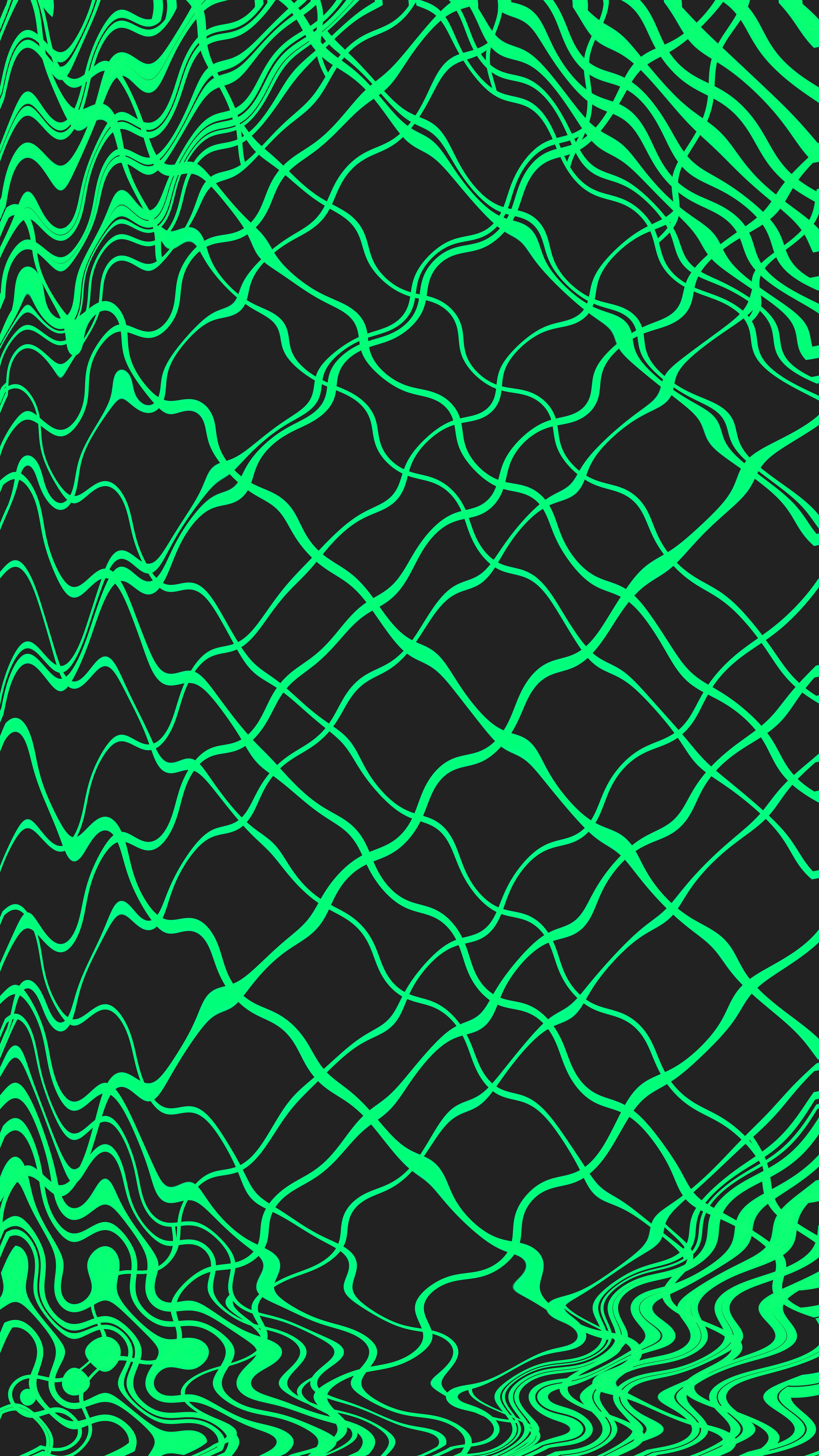 Abstract green wavy lines on a black background. photo – Free ...