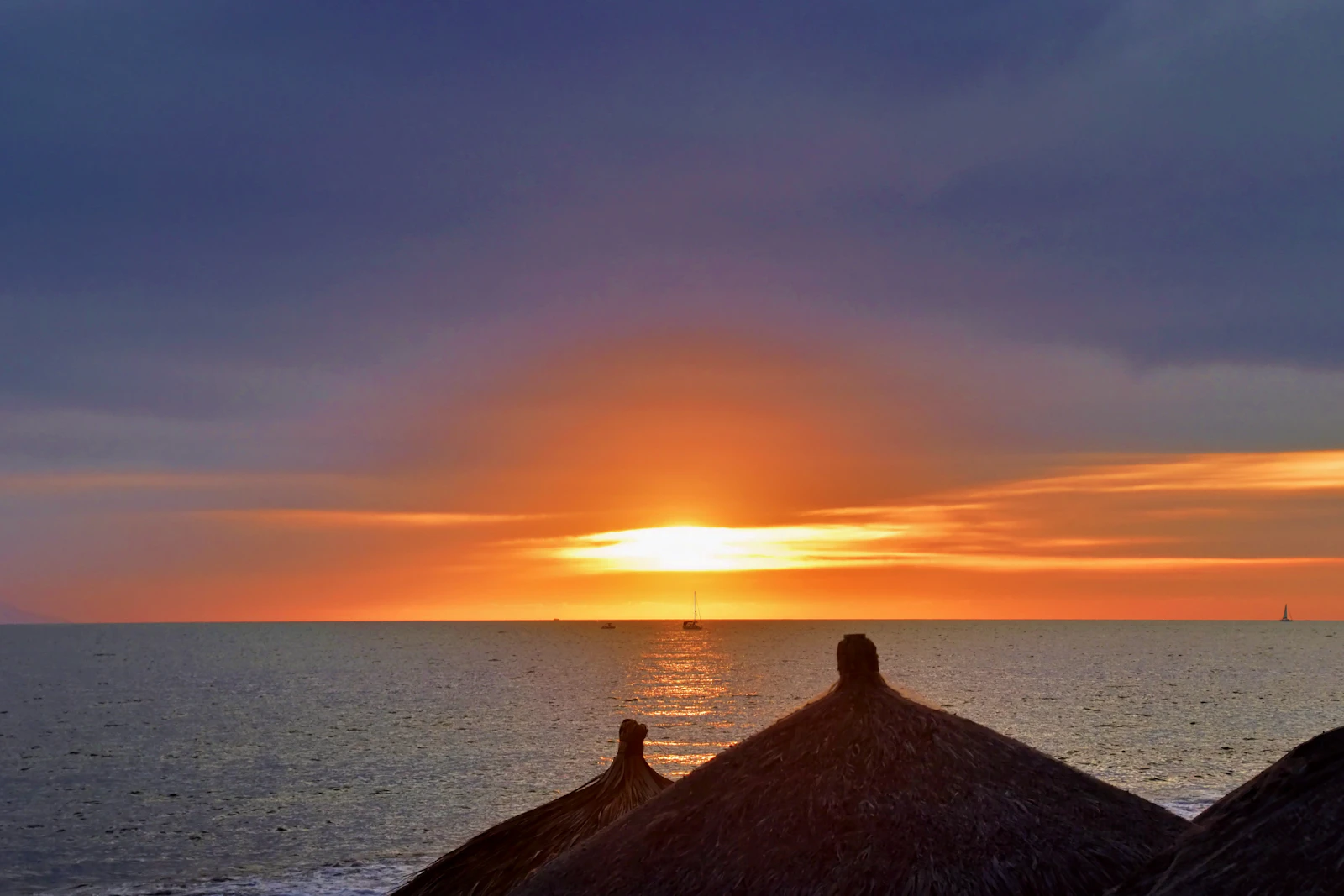 Sunset over the ocean in Puerto Vallarta