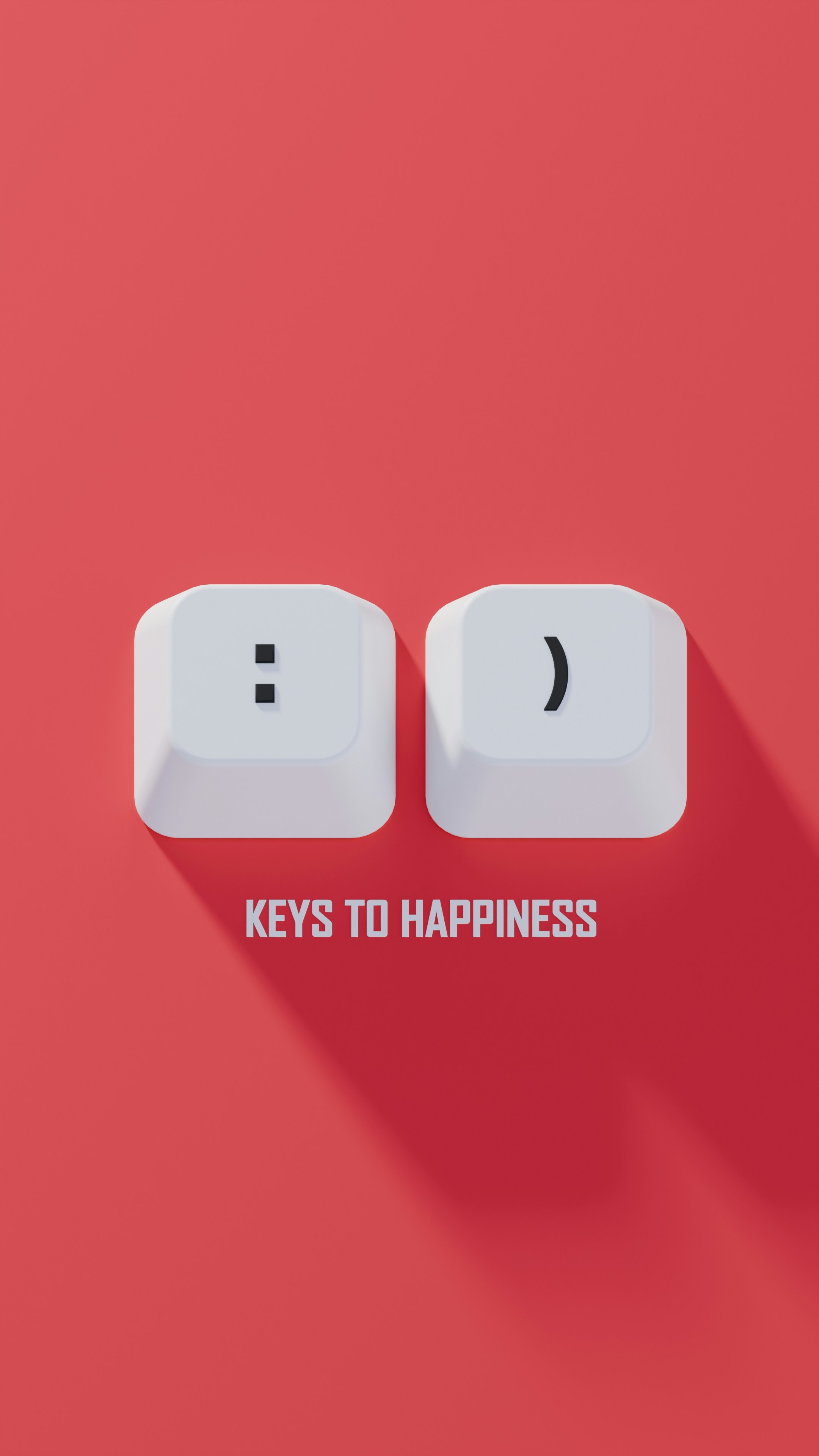 Duas teclas de teclado formando um rosto sorridente.