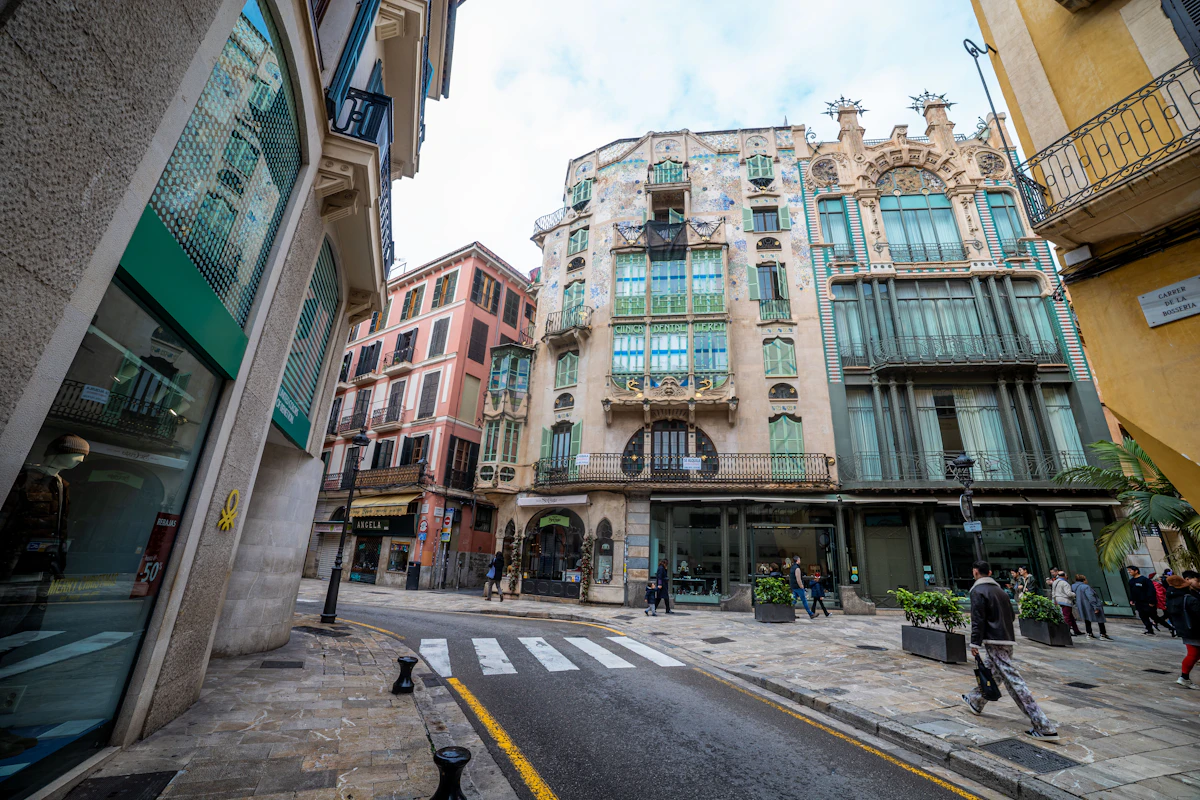 Cobbled street in Palma's old town, Majorca