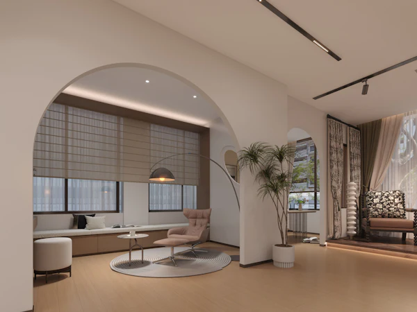 Stores sur mesure dans un salon moderne